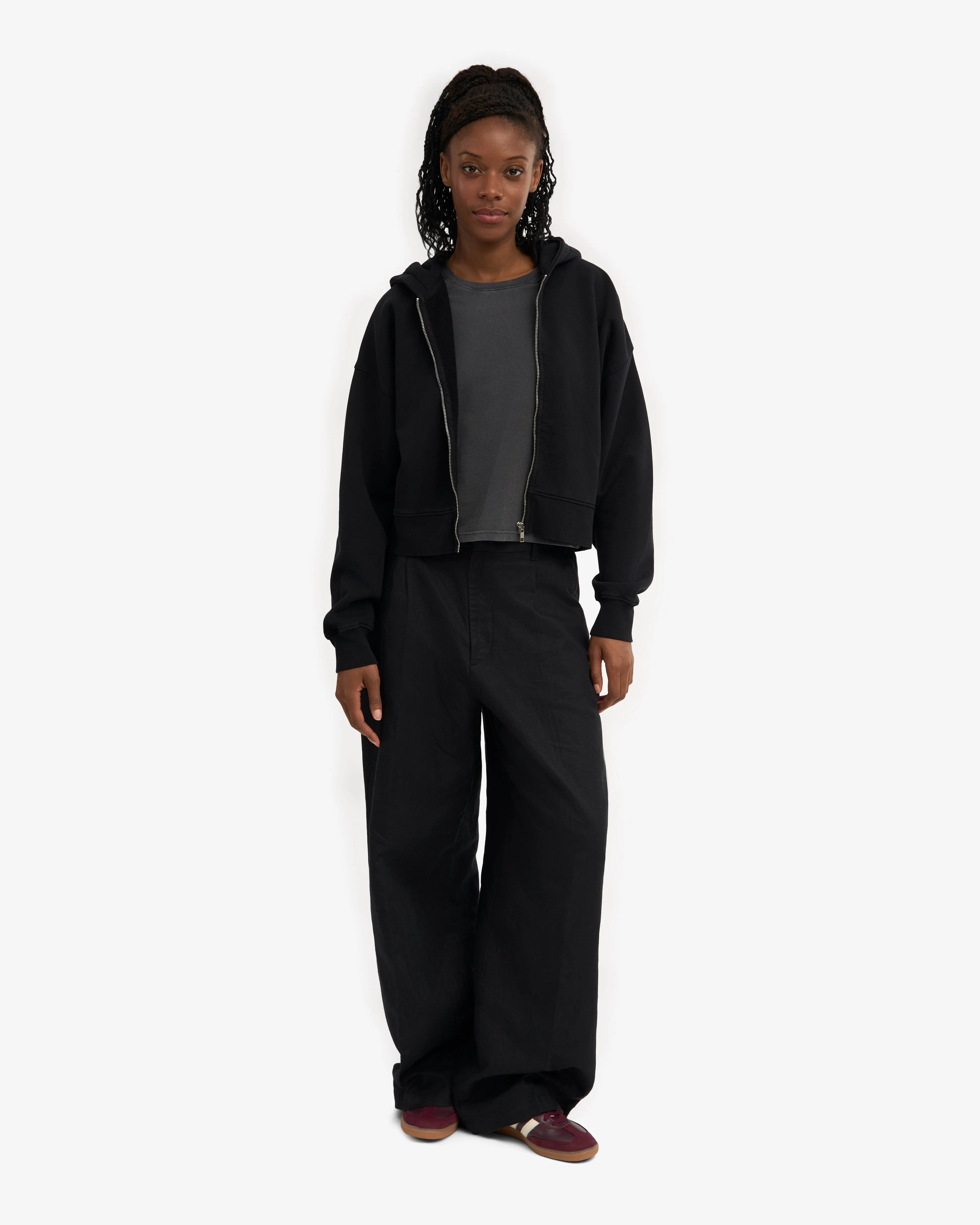 Organic Crop Zip Hood - Deep Black sold by Colorful Standard product image thumbnail 5