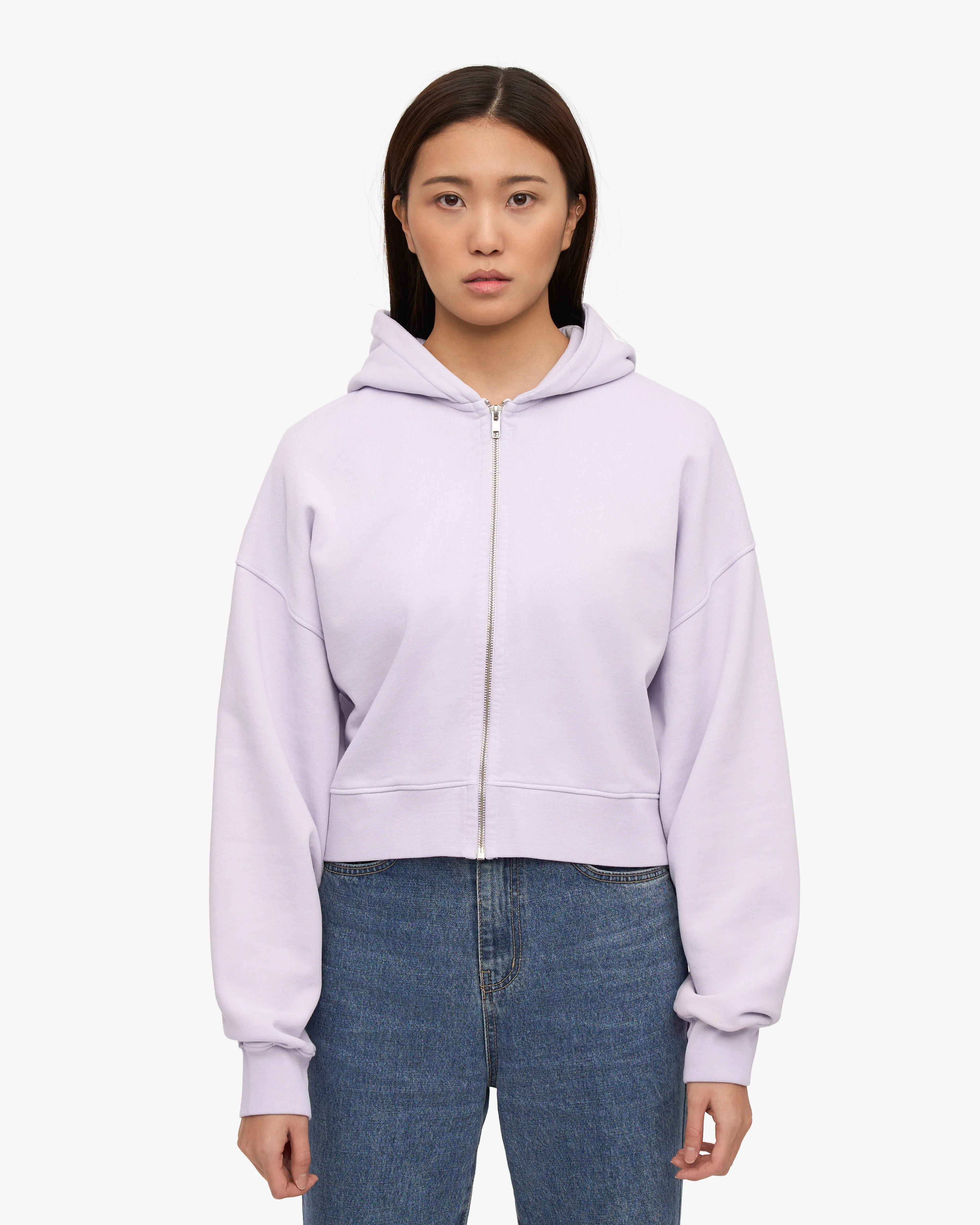 Organic Crop Zip Hood - Soft Lavender sold by Colorful Standard product image thumbnail 2