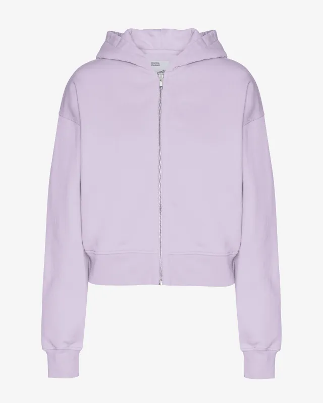 Organic Crop Zip Hood - Soft Lavender sold by Colorful Standard