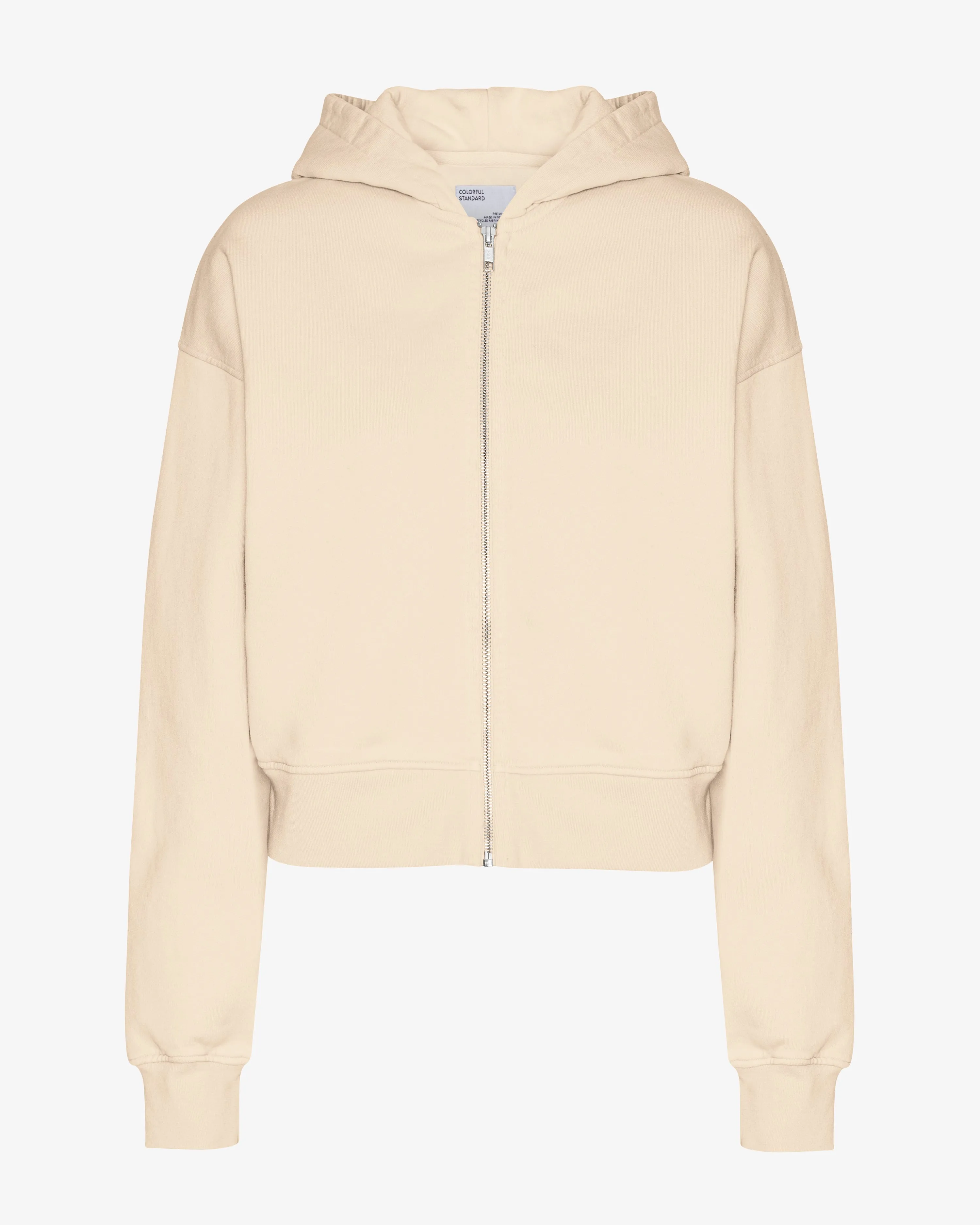 Organic Crop Zip Hood - Ivory White sold by Colorful Standard