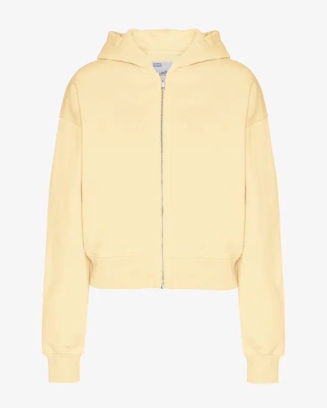 Organic Crop Zip Hood - Soft Yellow sold by Colorful Standard