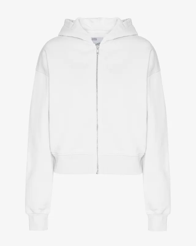 Organic Crop Zip Hood - Optical White sold by Colorful Standard