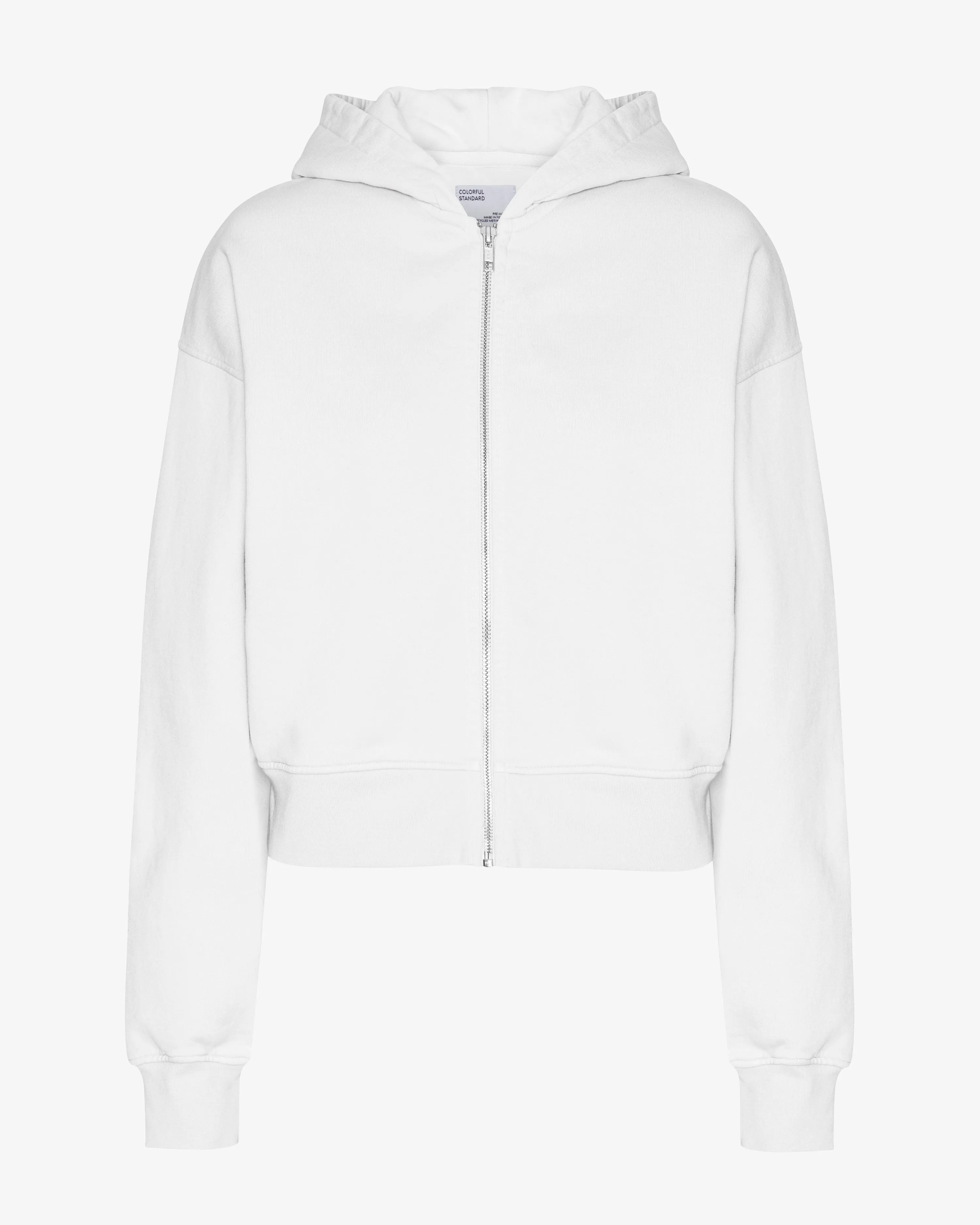 Organic Crop Zip Hood - Optical White sold by Colorful Standard