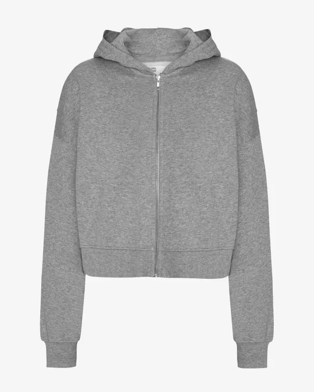 Organic Crop Zip Hood - Heather Grey sold by Colorful Standard