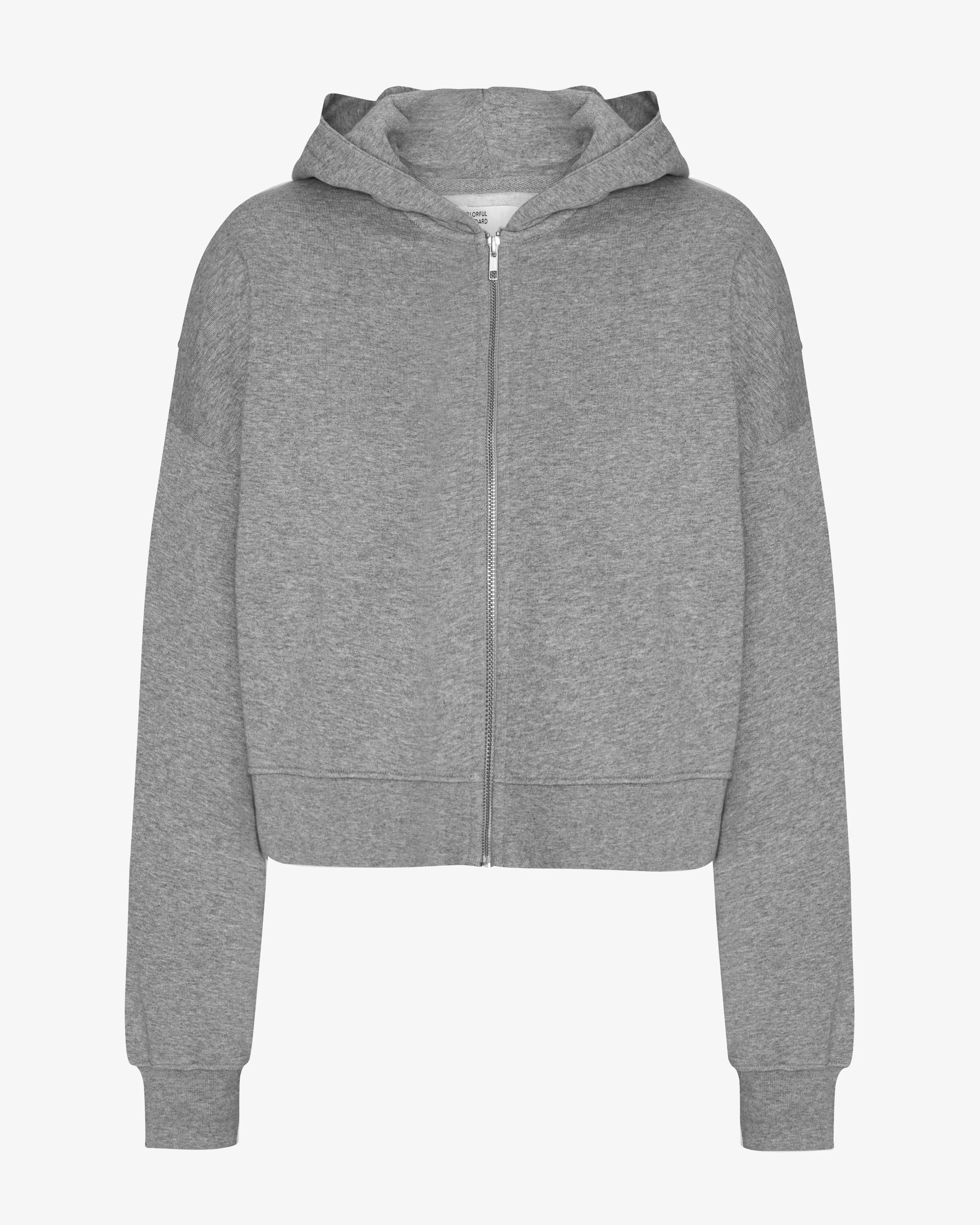 Organic Crop Zip Hood - Heather Grey sold by Colorful Standard