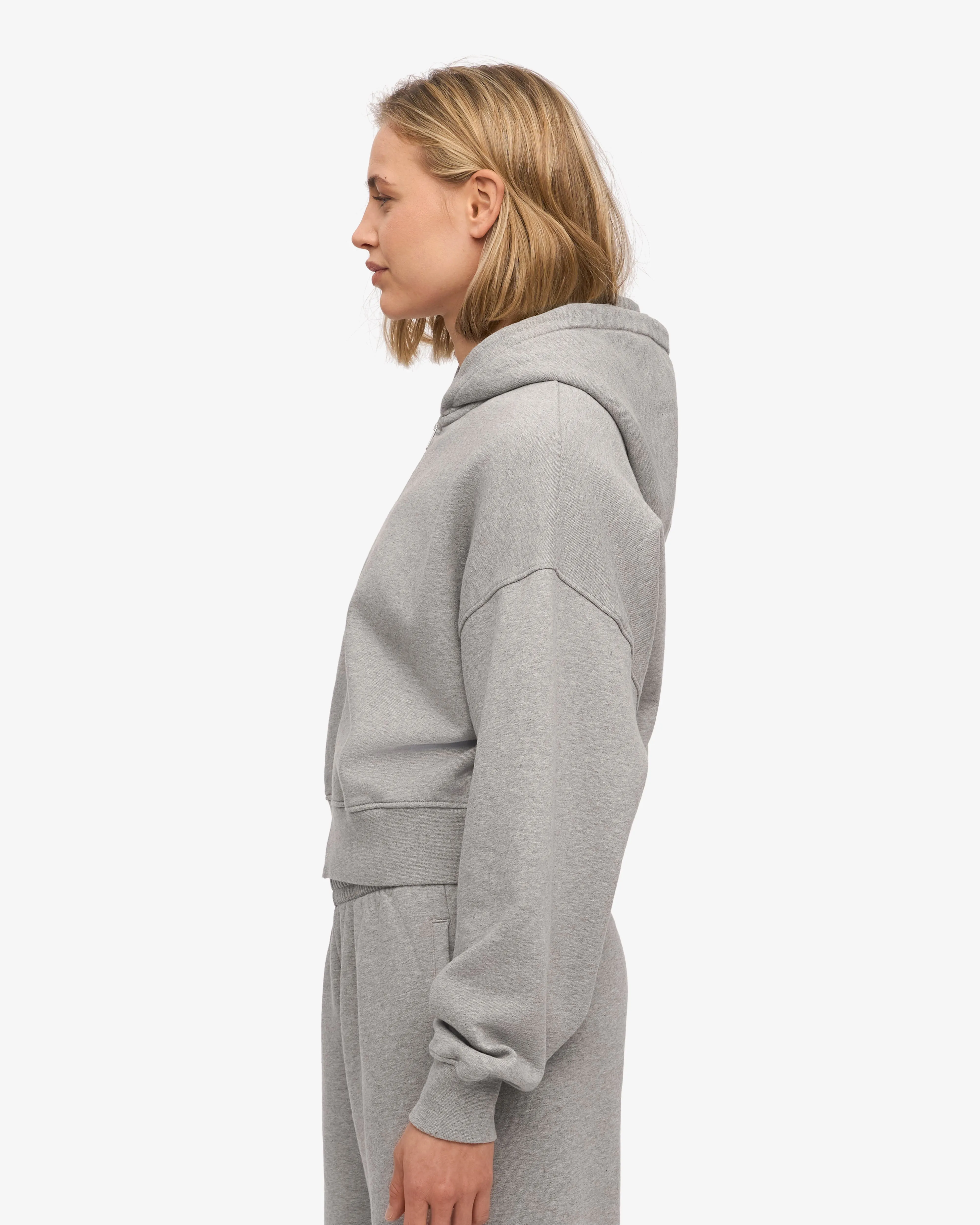 Organic Crop Zip Hood - Heather Grey sold by Colorful Standard product image thumbnail 3