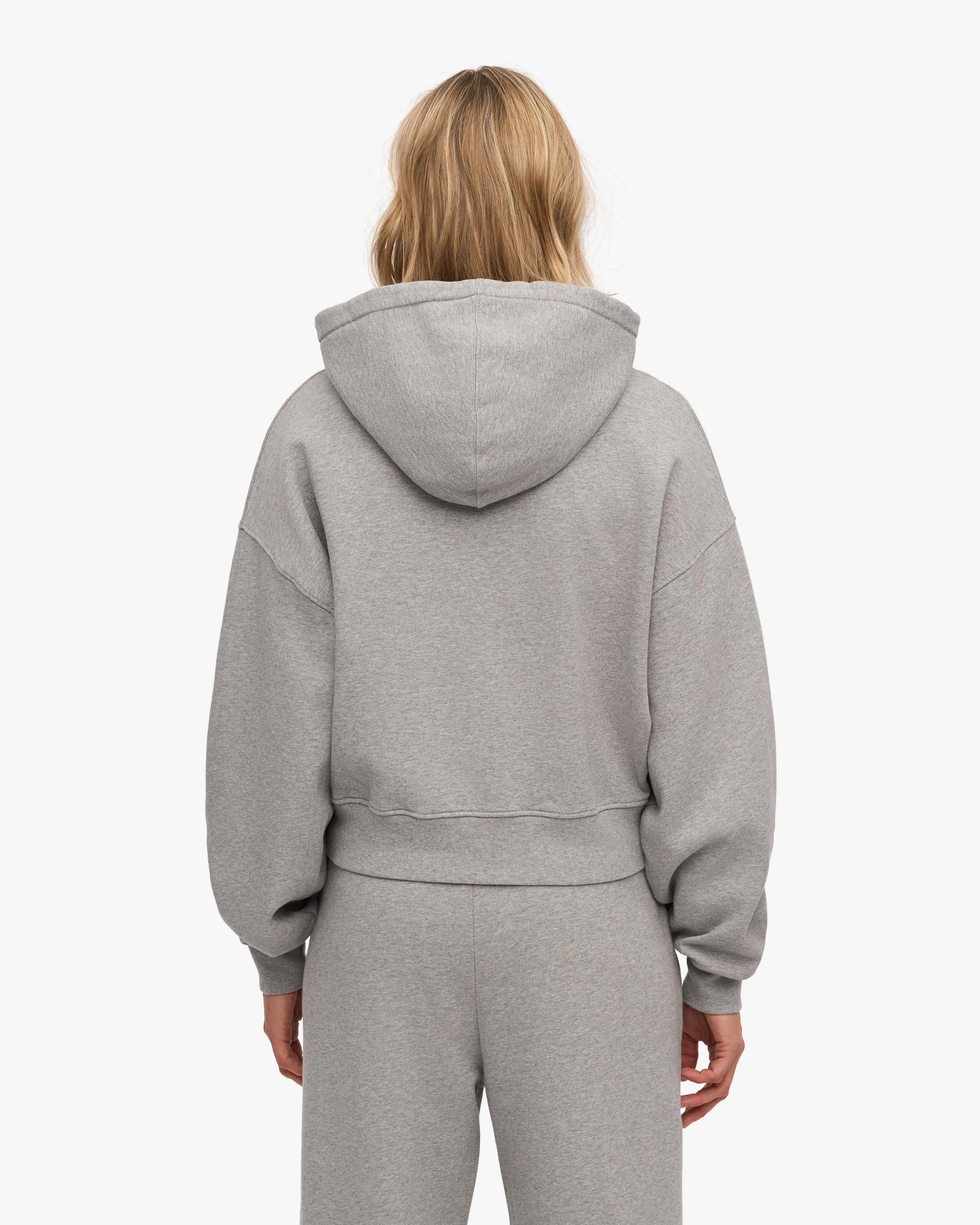 Organic Crop Zip Hood - Heather Grey sold by Colorful Standard product image thumbnail 4
