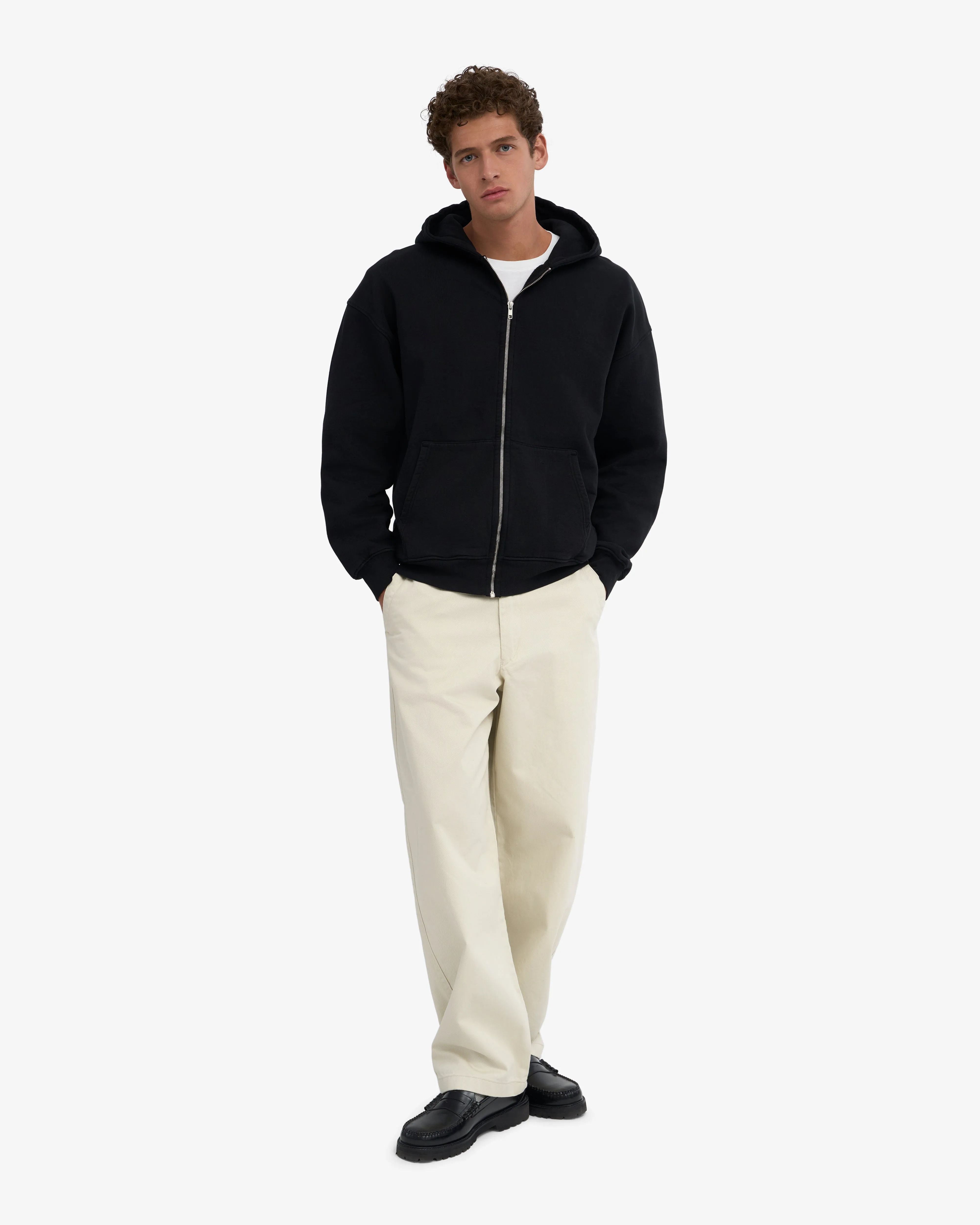 Organic Oversized Zip Hood - Deep Black sold by Colorful Standard product image thumbnail 5