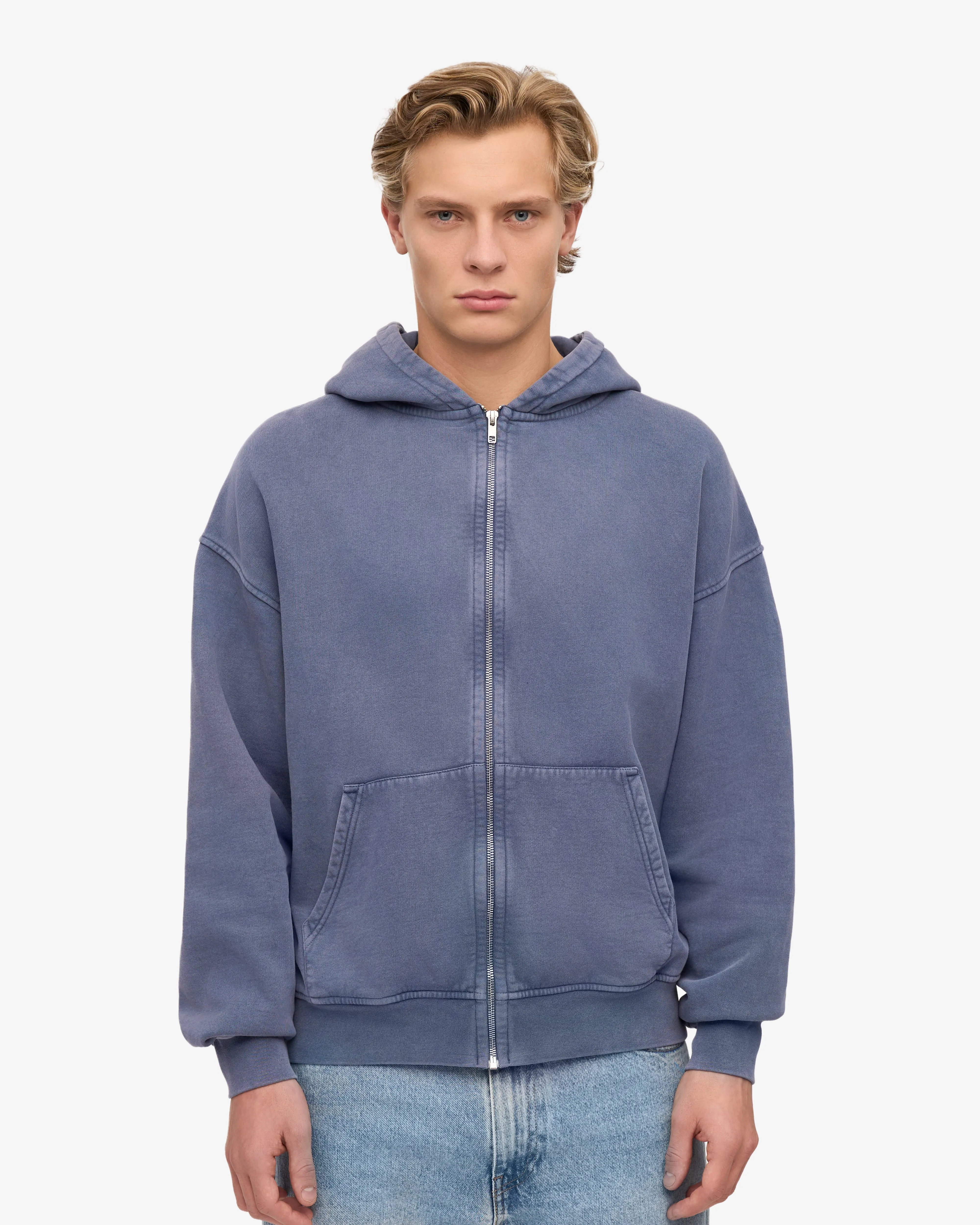 Organic Oversized Zip Hood - Neptune Blue sold by Colorful Standard product image thumbnail 2