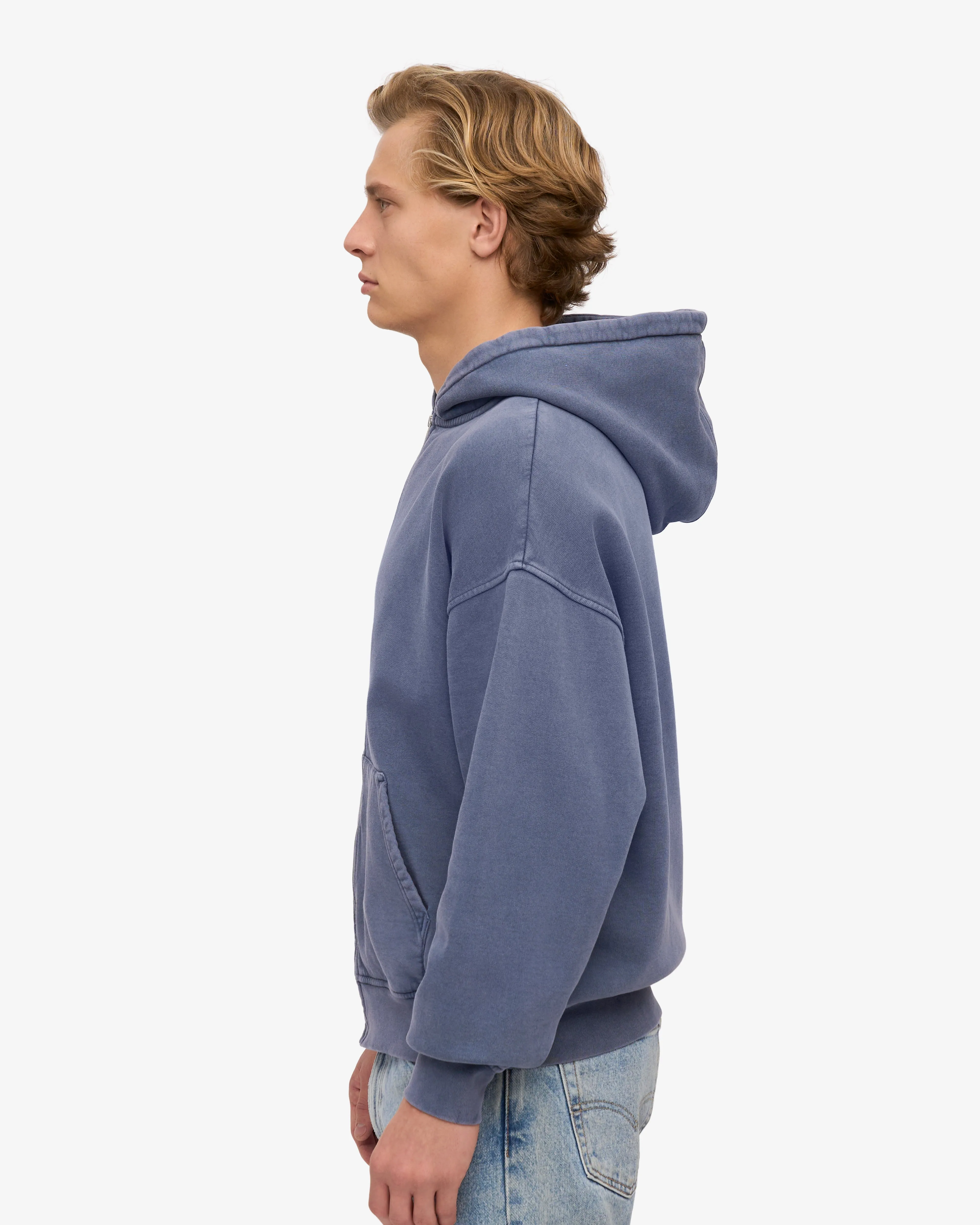 Organic Oversized Zip Hood - Neptune Blue sold by Colorful Standard product image thumbnail 3