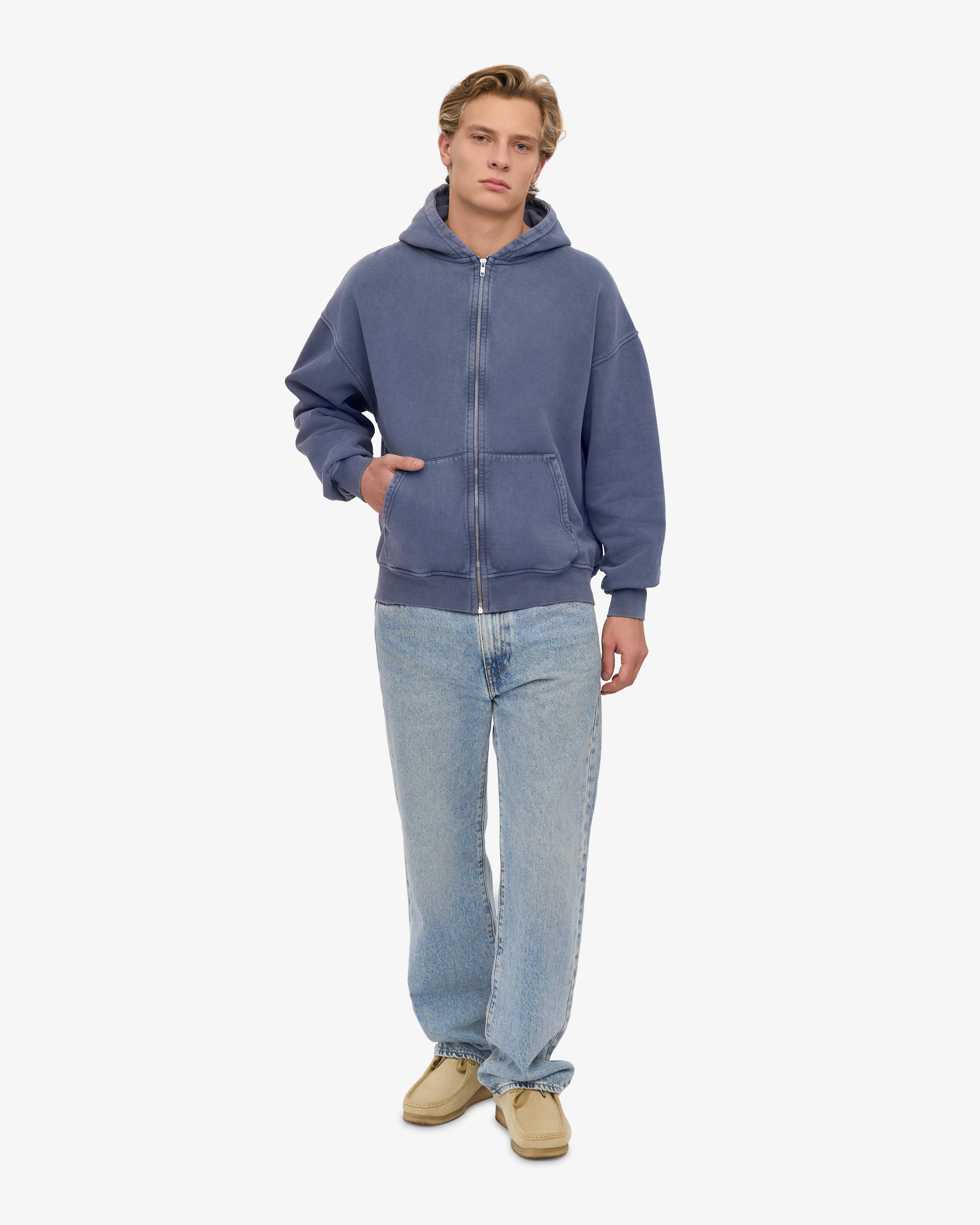 Organic Oversized Zip Hood - Neptune Blue sold by Colorful Standard product image thumbnail 5