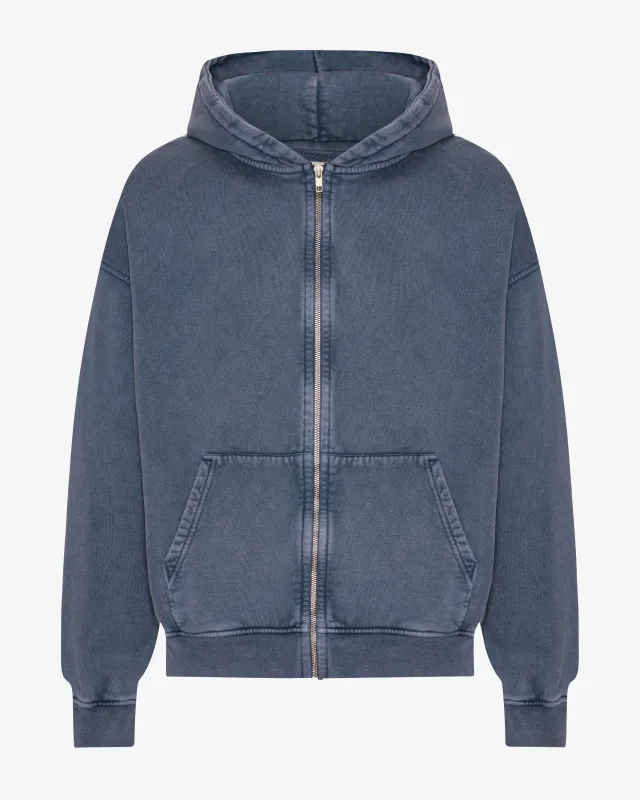 Organic Oversized Zip Hood - Neptune Blue sold by Colorful Standard