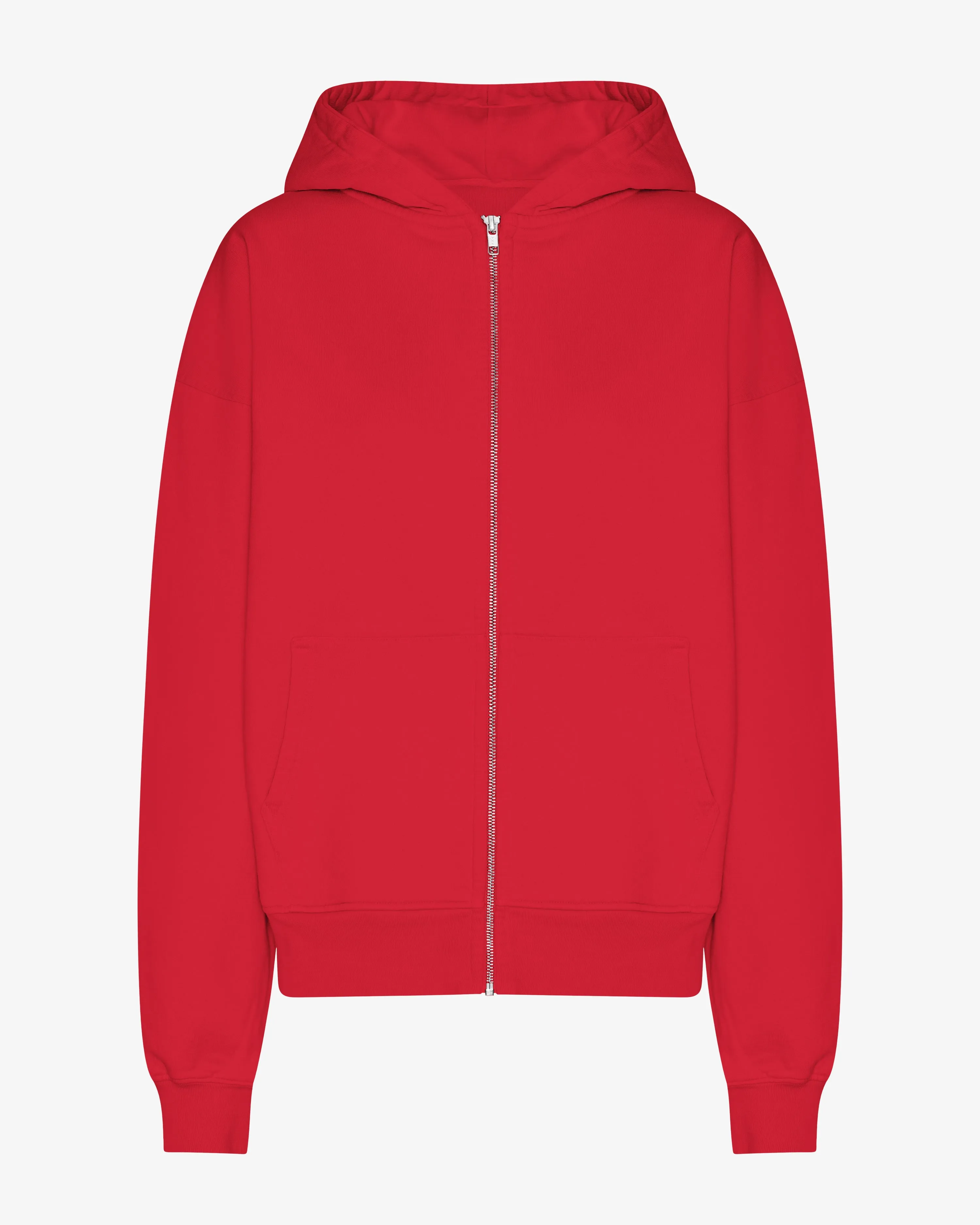 Organic Oversized Zip Hood - Scarlet Red sold by Colorful Standard