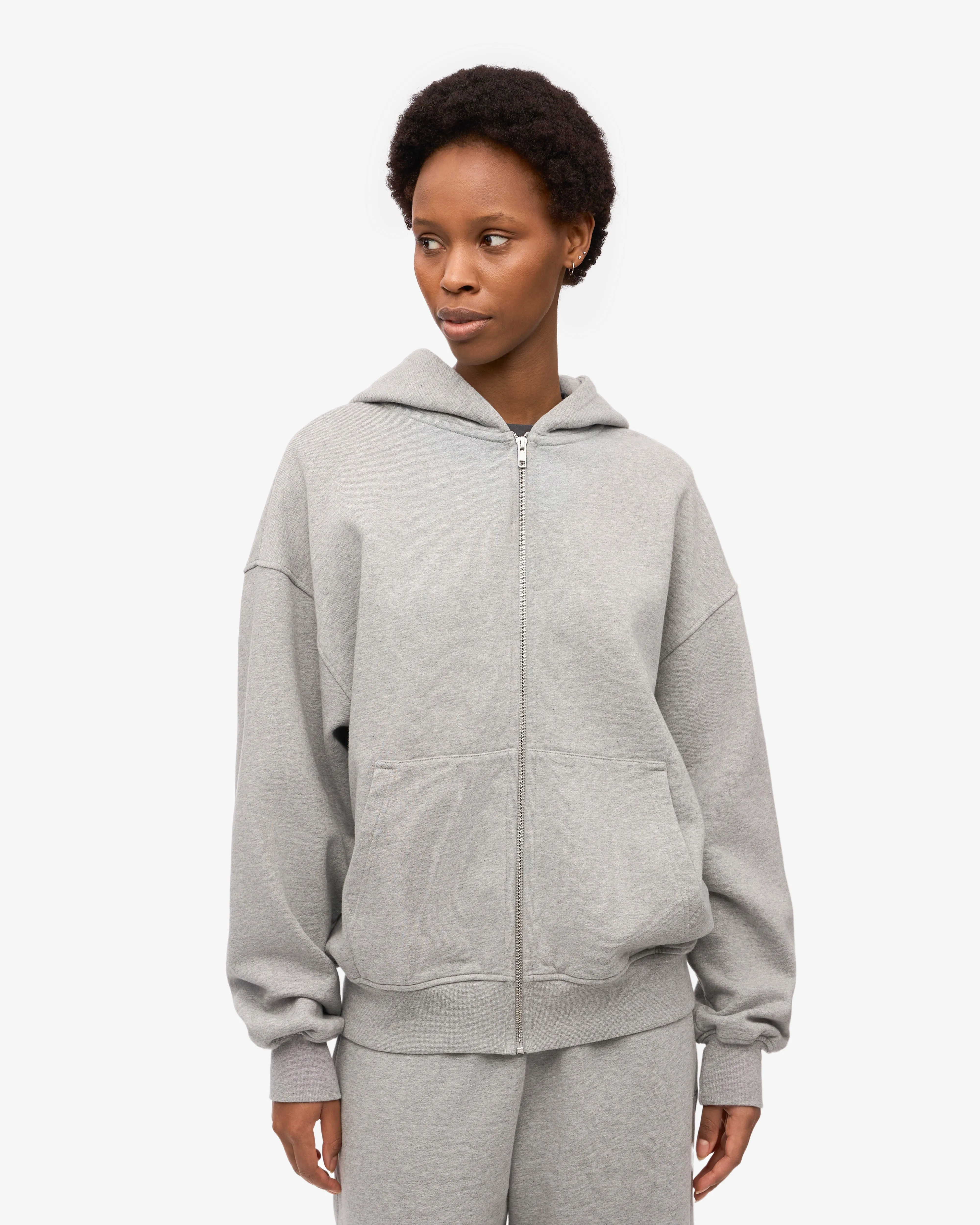 Organic Oversized Zip Hood - Heather Grey sold by Colorful Standard product image thumbnail 2