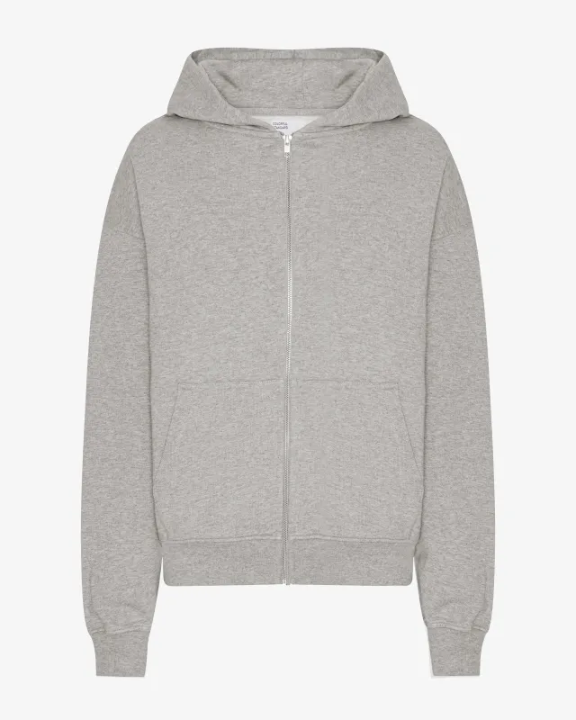 Organic Oversized Zip Hood - Heather Grey sold by Colorful Standard