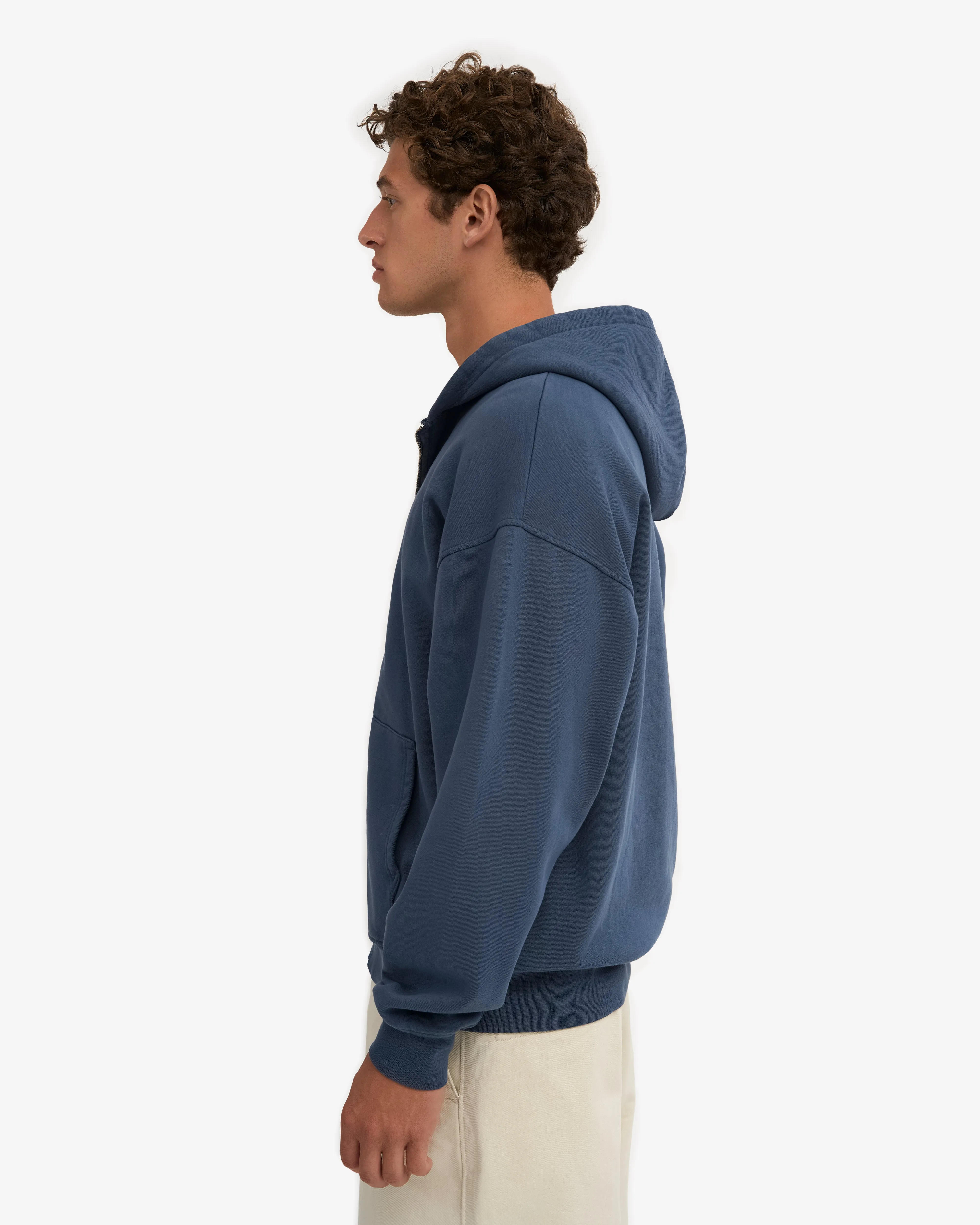 Organic Oversized Zip Hood - Petrol Blue sold by Colorful Standard product image thumbnail 3