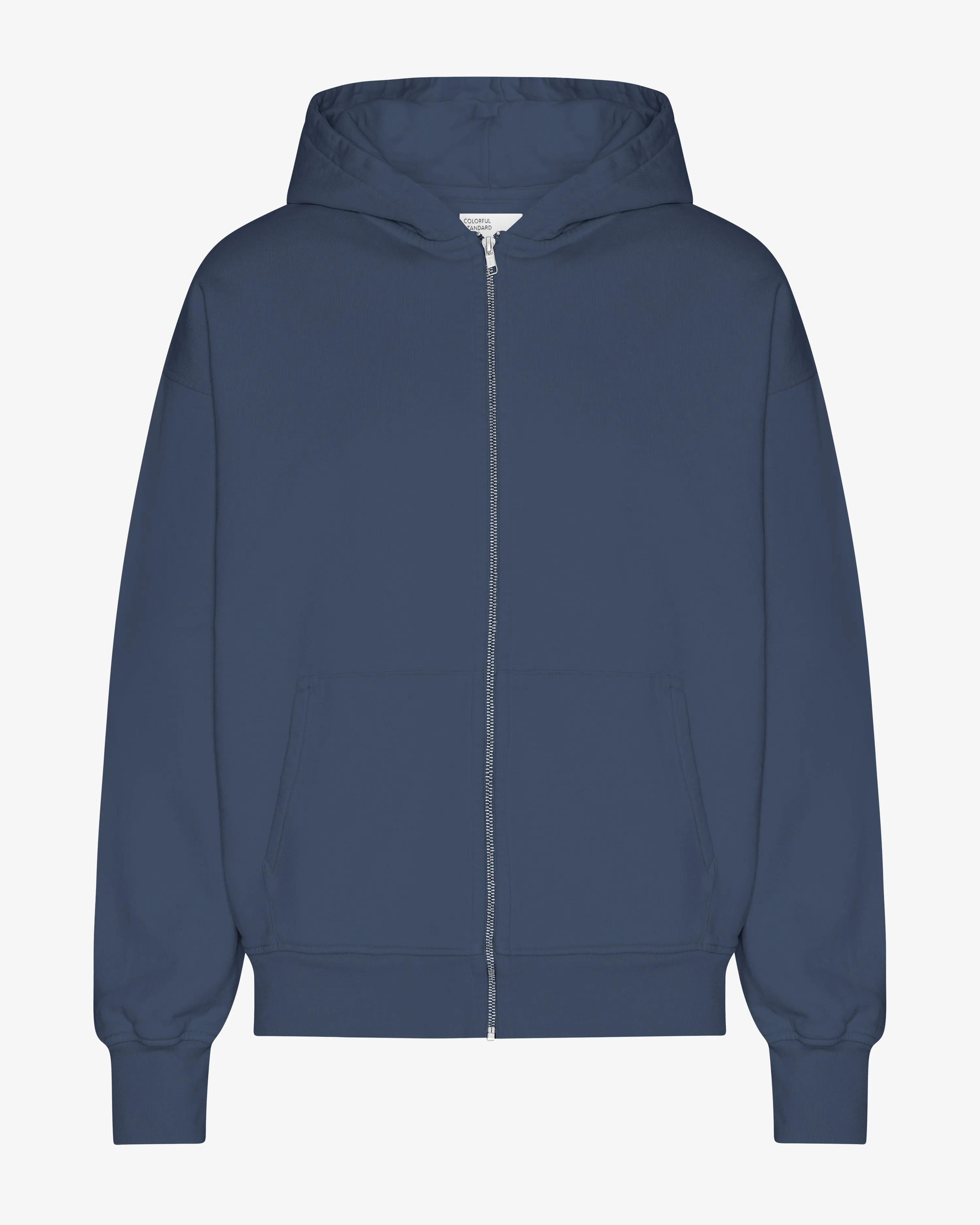 Organic Oversized Zip Hood - Petrol Blue sold by Colorful Standard