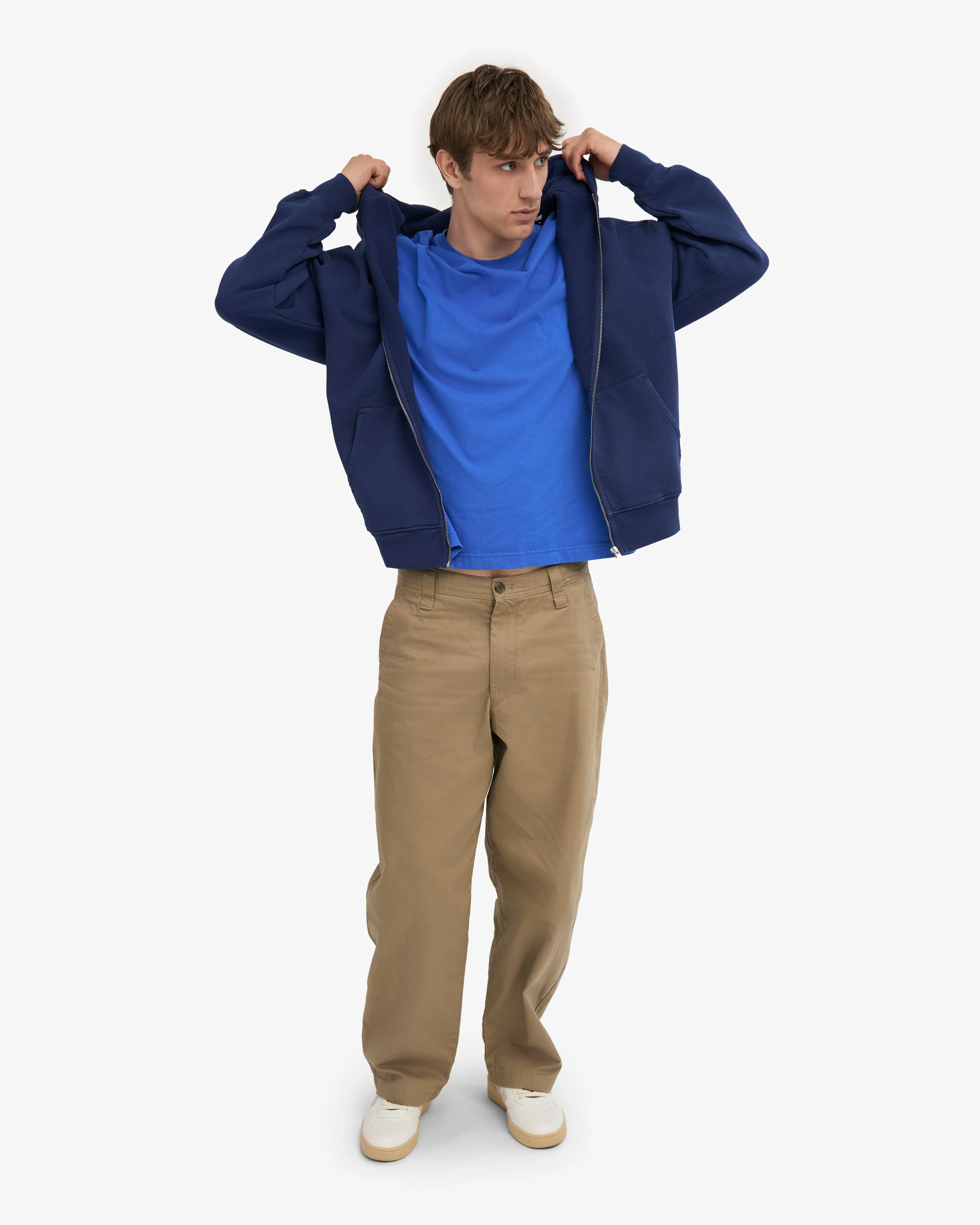 Organic Oversized Zip Hood - Marine Blue sold by Colorful Standard product image thumbnail 5