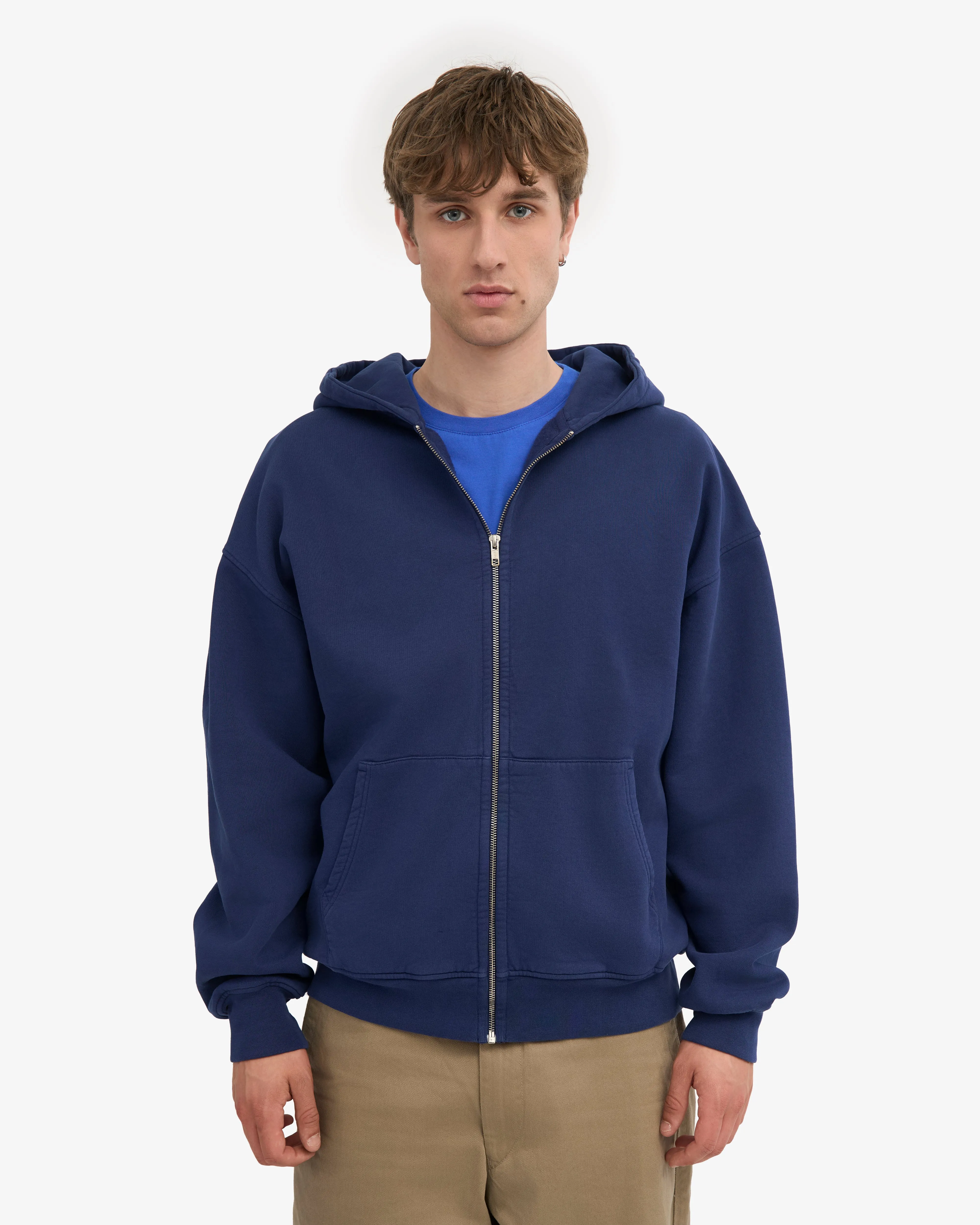 Organic Oversized Zip Hood - Marine Blue sold by Colorful Standard product image thumbnail 2