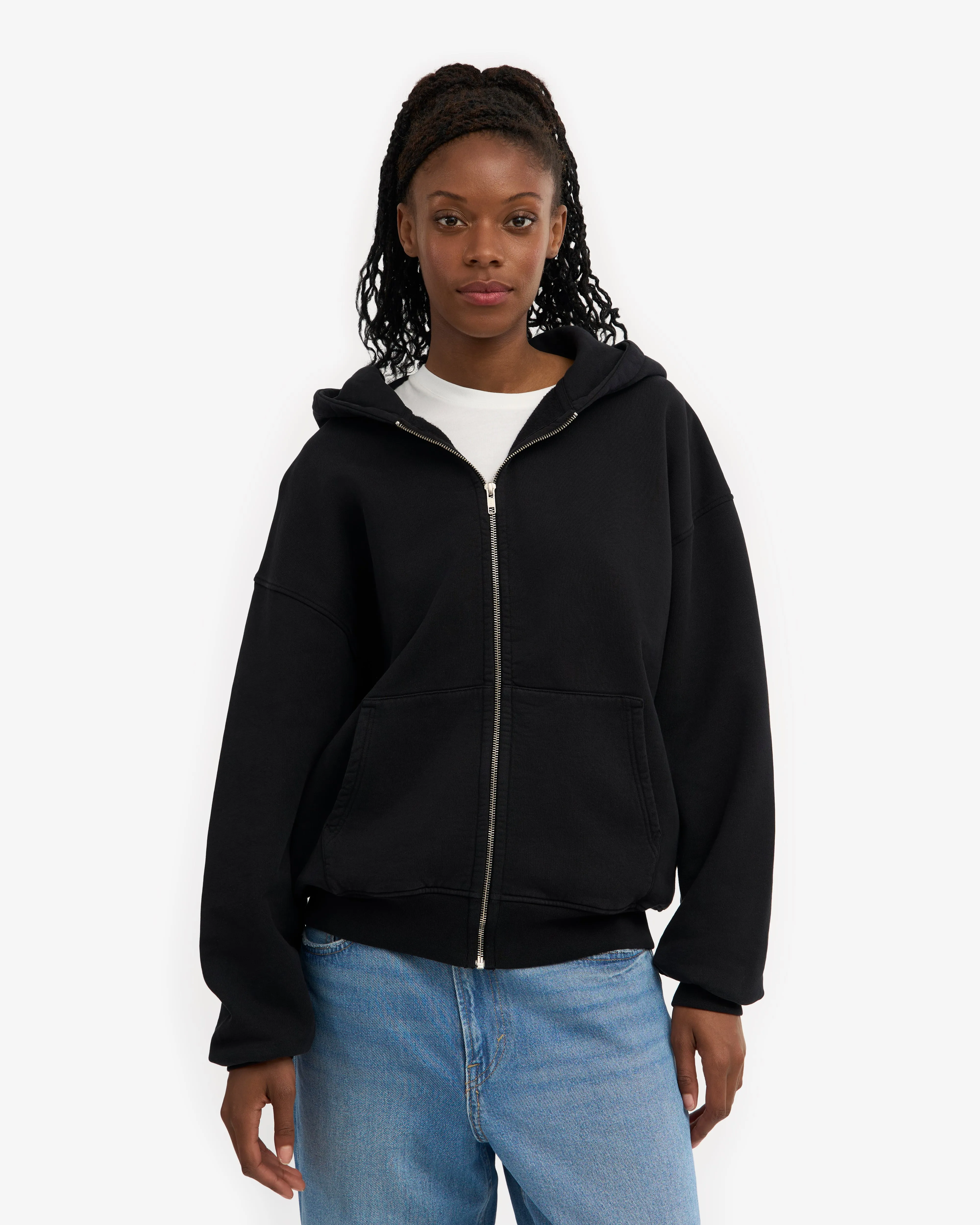 Organic Oversized Zip Hood - Deep Black sold by Colorful Standard product image thumbnail 2