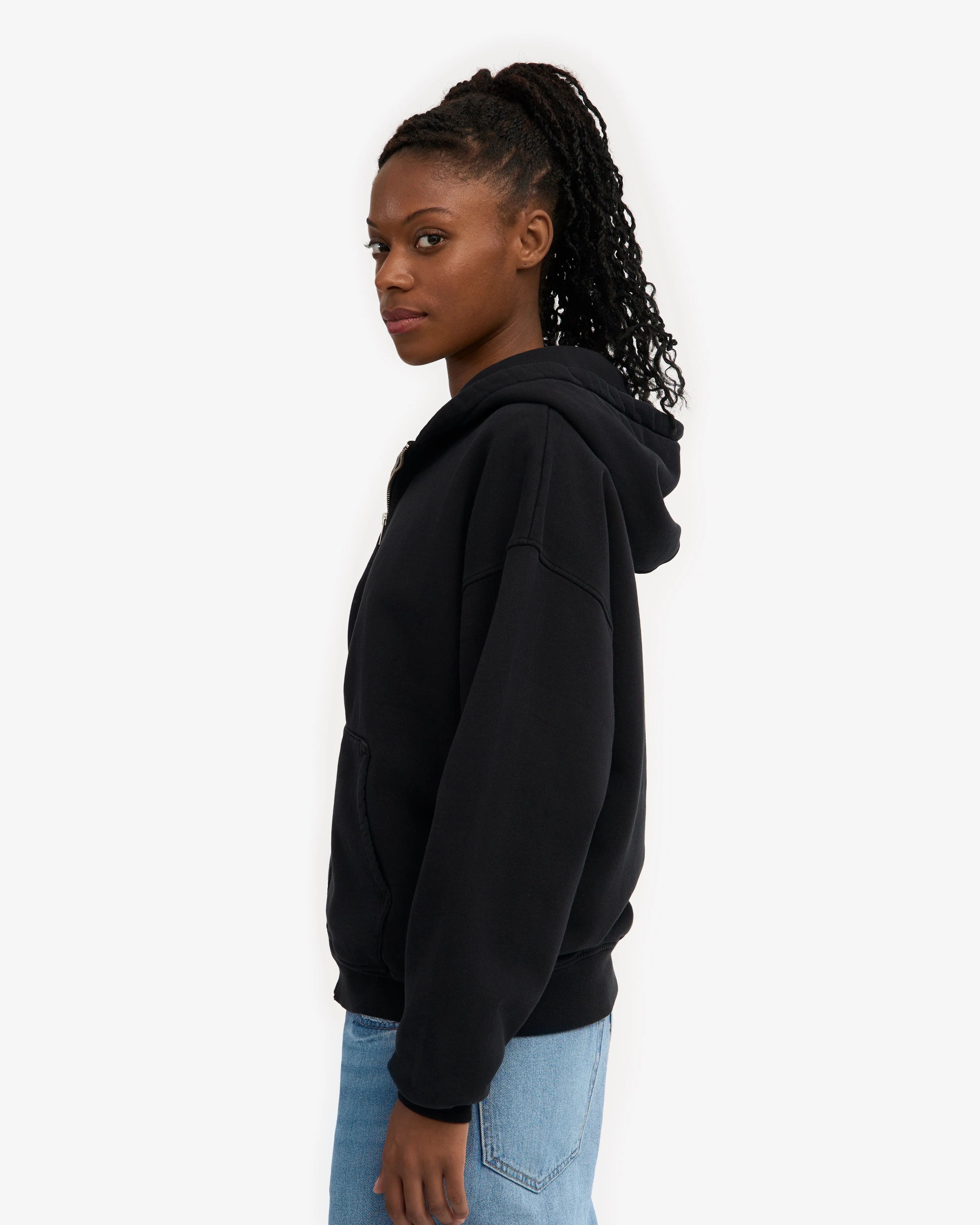 Organic Oversized Zip Hood - Deep Black sold by Colorful Standard product image thumbnail 3