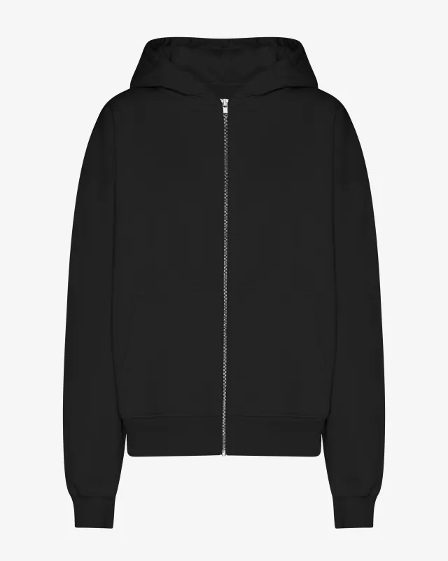 Organic Oversized Zip Hood - Deep Black sold by Colorful Standard