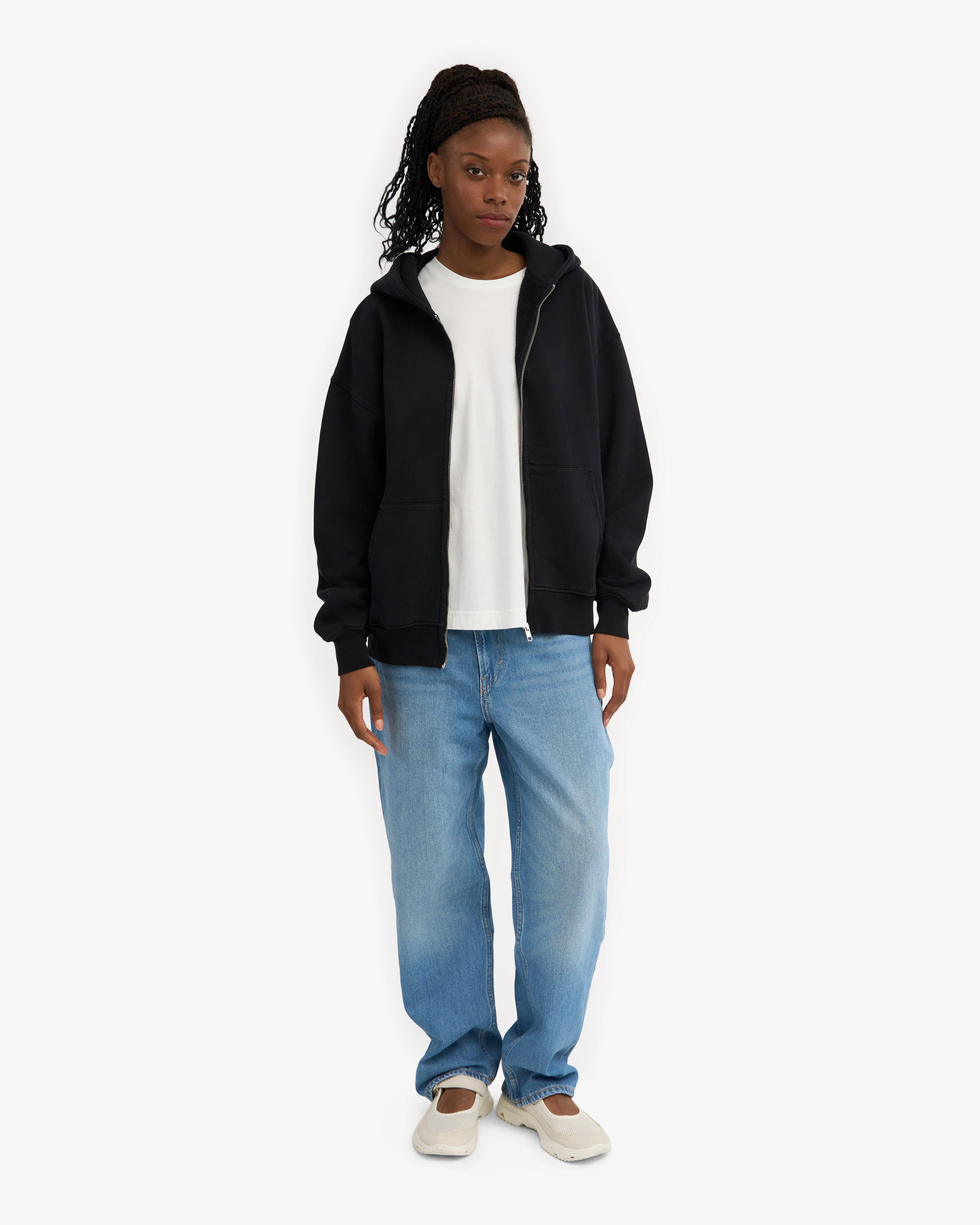 Organic Oversized Zip Hood - Deep Black sold by Colorful Standard product image thumbnail 5