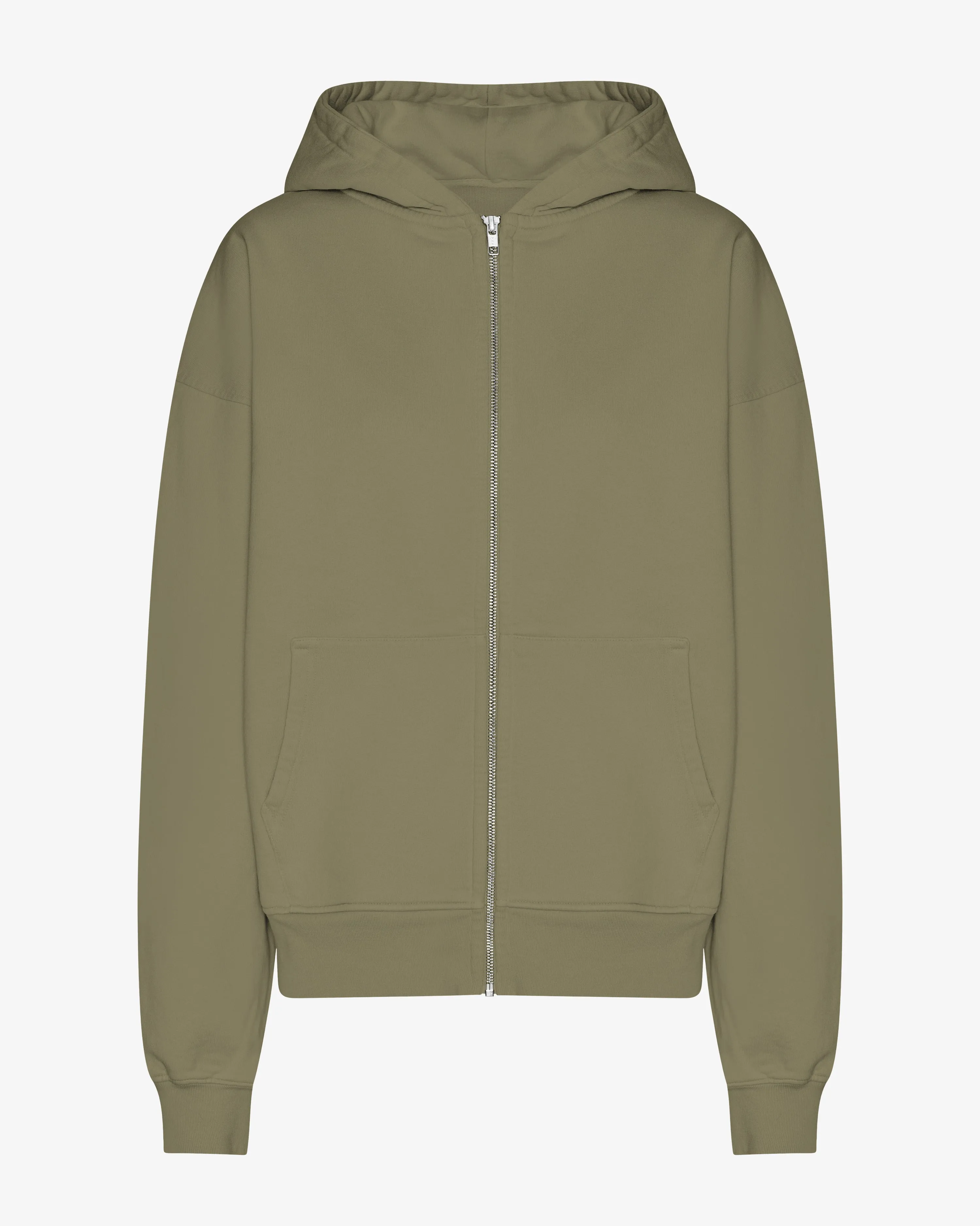 Organic Oversized Zip Hood - Dusty Olive sold by Colorful Standard
