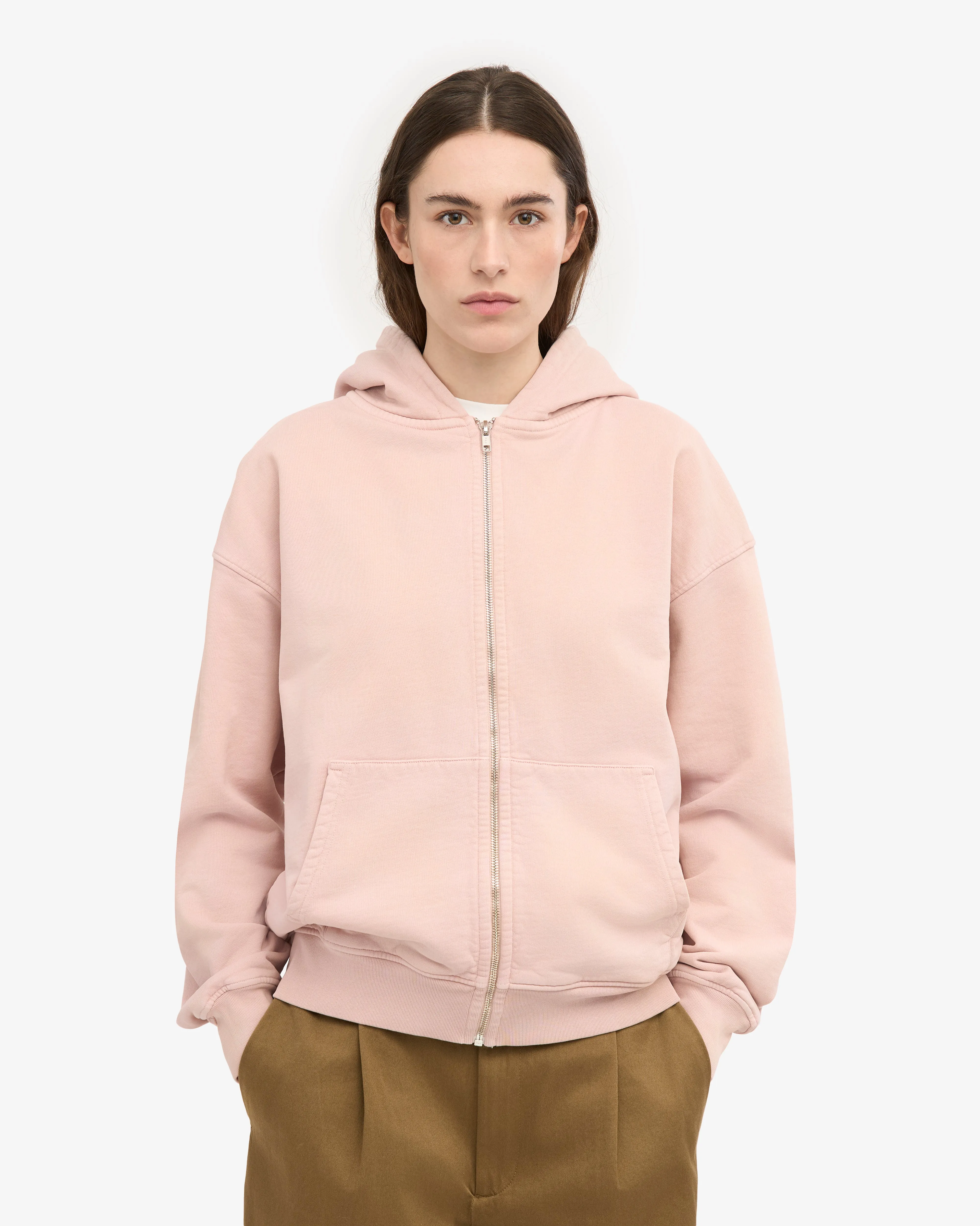 Organic Oversized Zip Hood - Faded Pink sold by Colorful Standard product image thumbnail 2