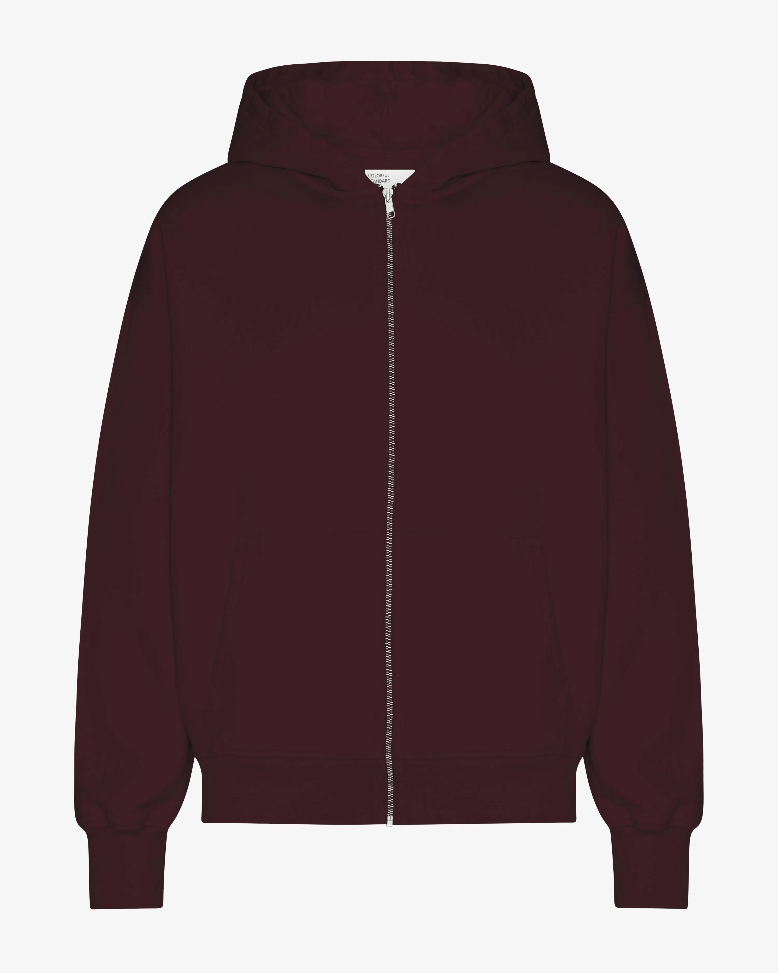 Organic Oversized Zip Hood - Oxblood Red sold by Colorful Standard