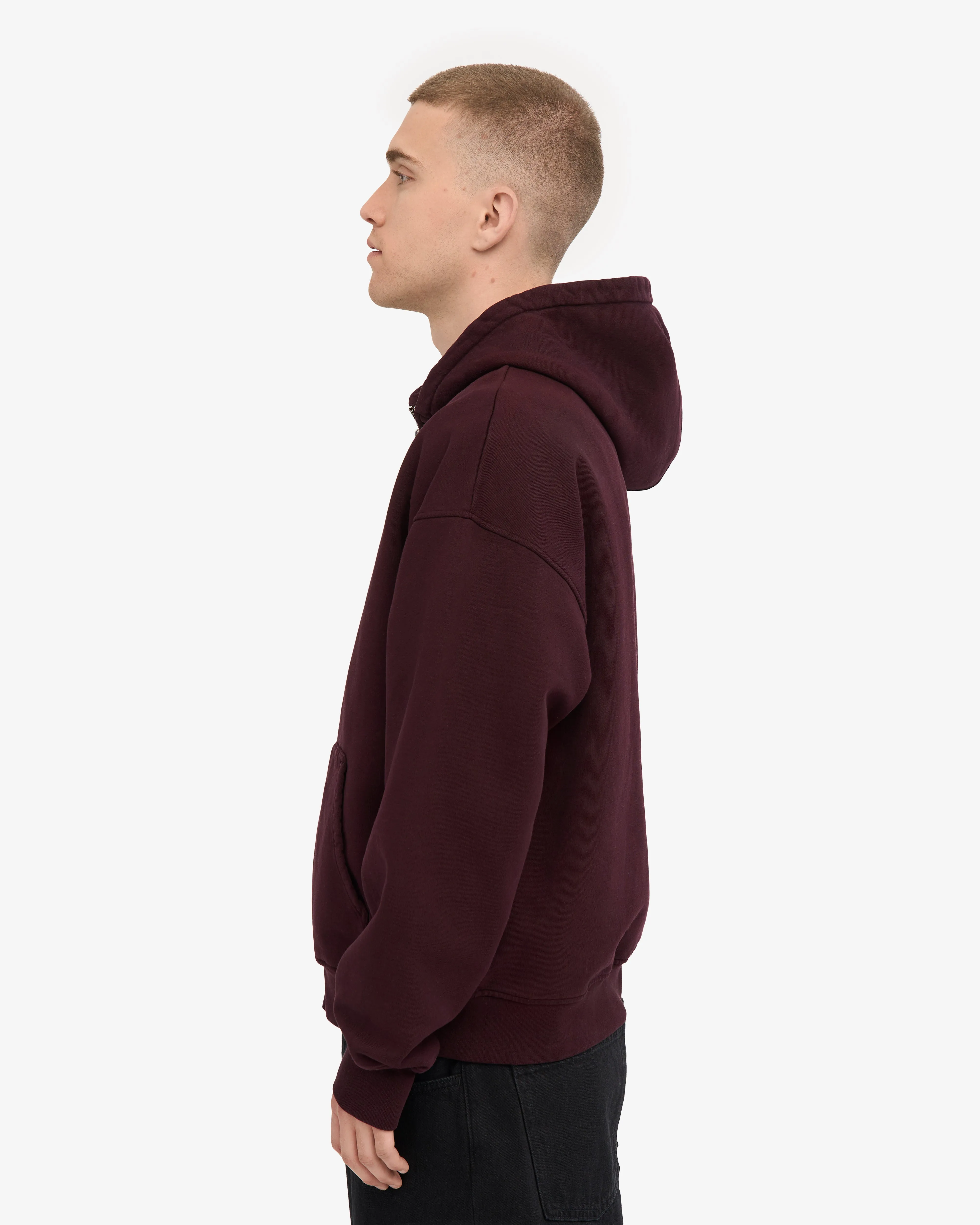 Organic Oversized Zip Hood - Oxblood Red sold by Colorful Standard product image thumbnail 3