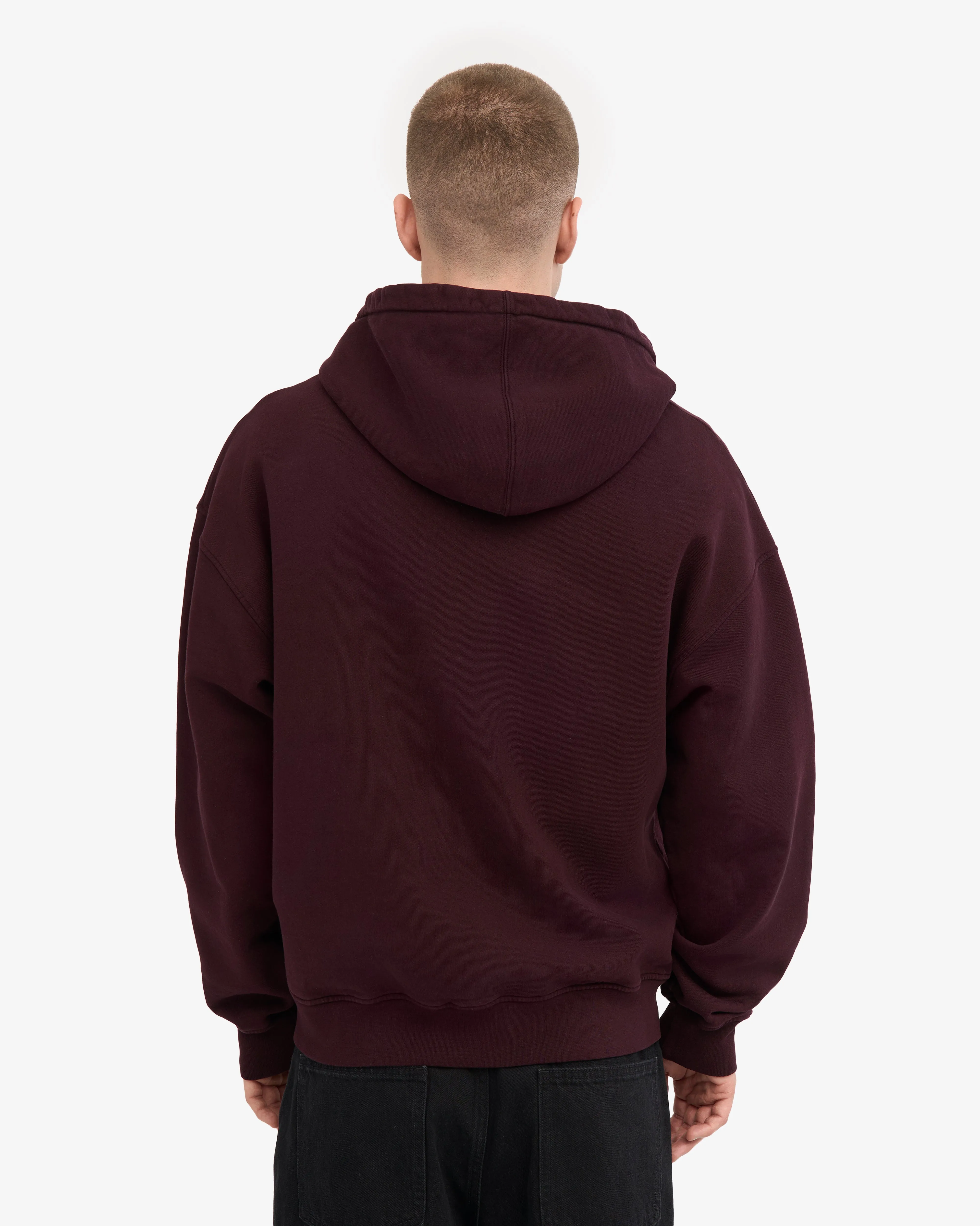 Organic Oversized Zip Hood - Oxblood Red sold by Colorful Standard product image thumbnail 4