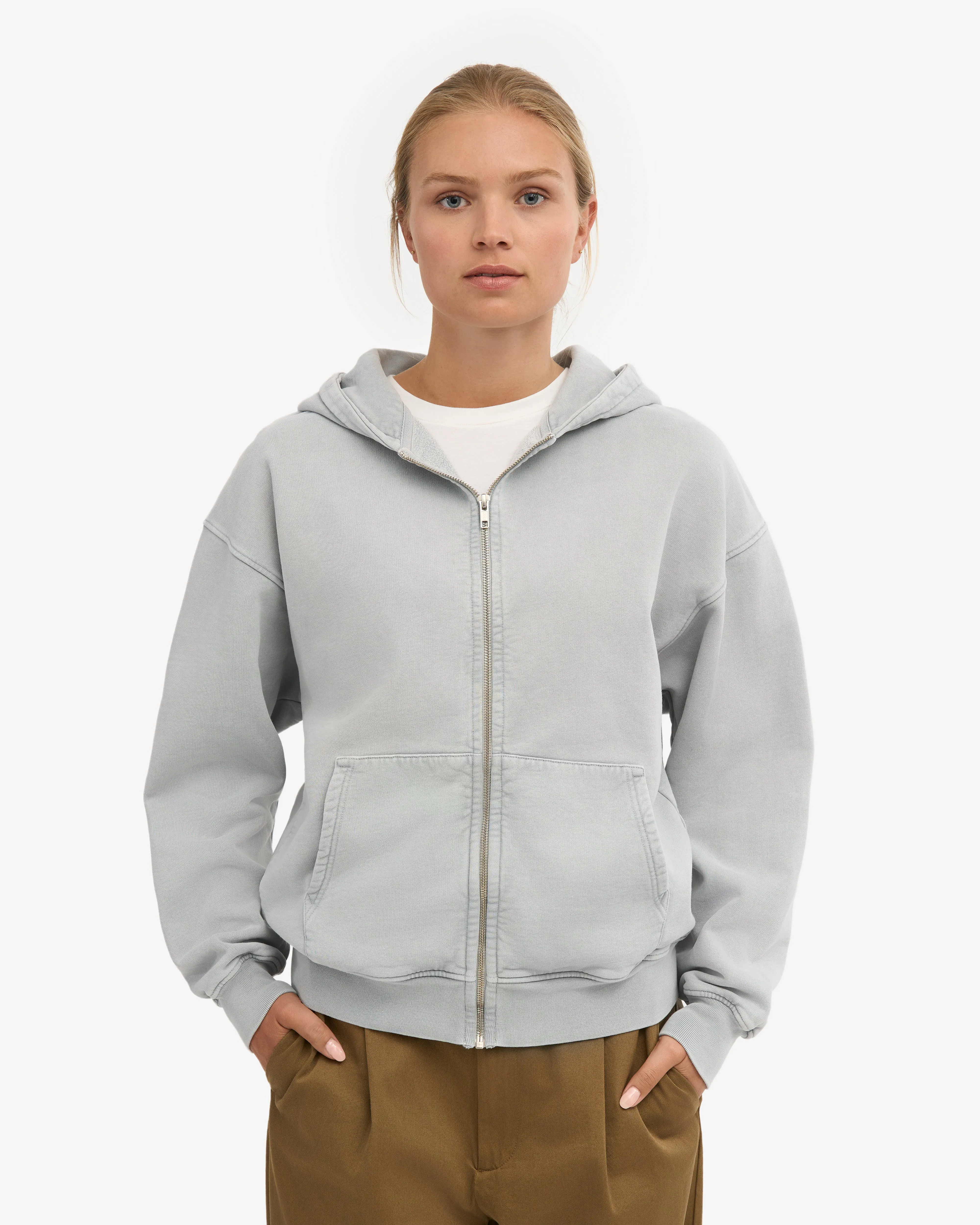 Organic Oversized Zip Hood - Faded Grey sold by Colorful Standard product image thumbnail 2