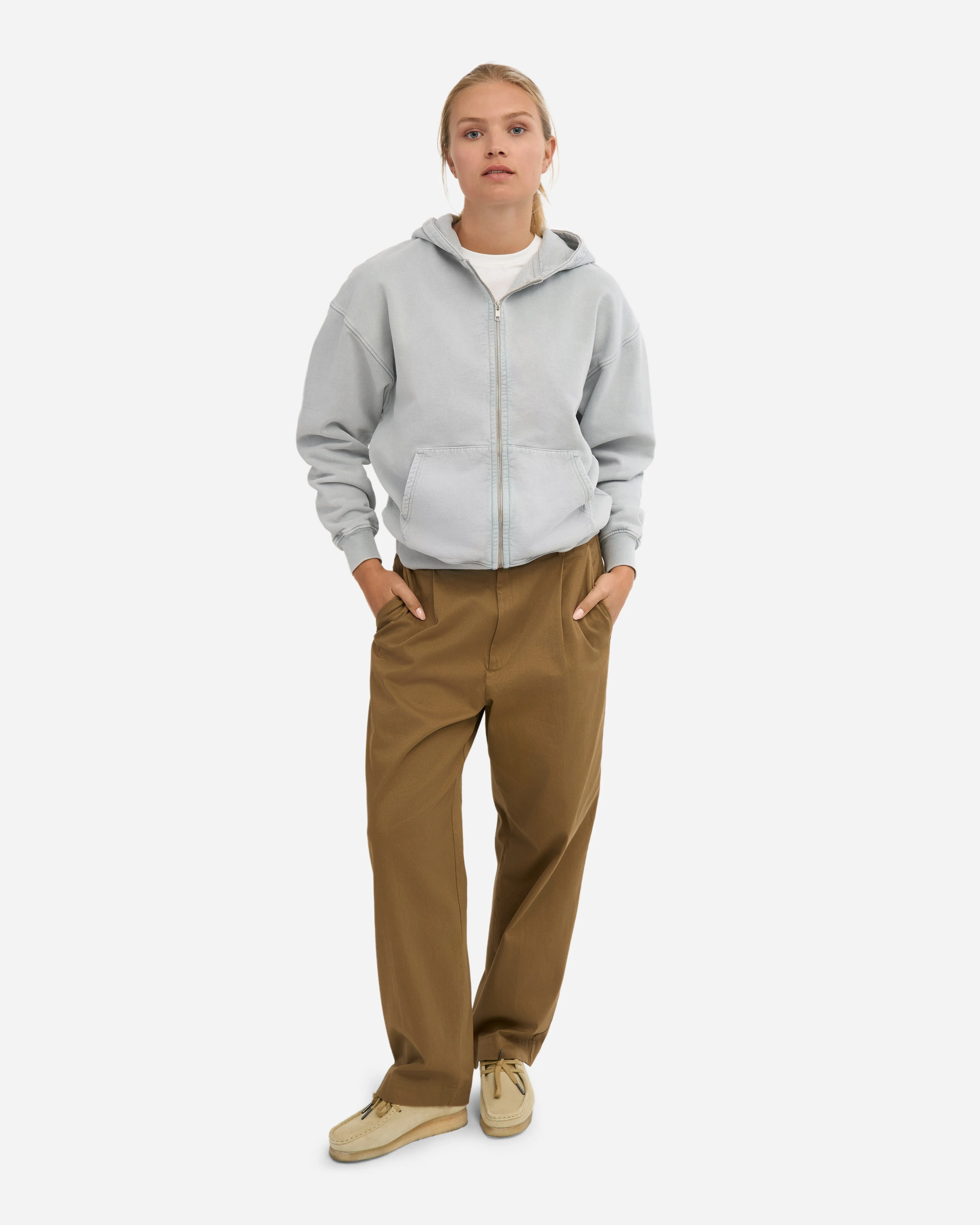 Organic Oversized Zip Hood - Faded Grey sold by Colorful Standard product image thumbnail 5