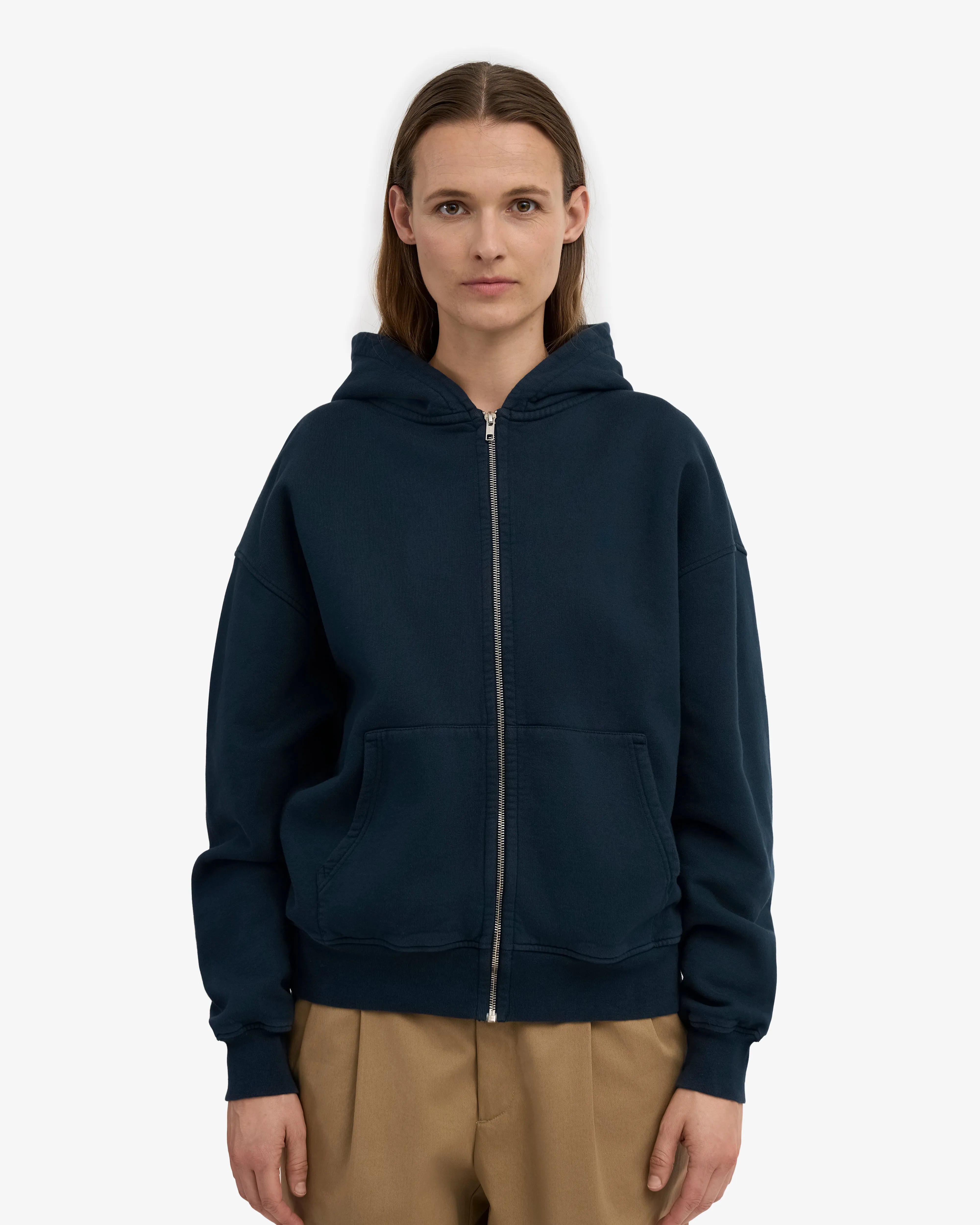 Organic Oversized Zip Hood - Navy Blue sold by Colorful Standard product image thumbnail 2