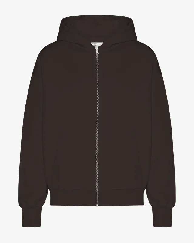 Organic Oversized Zip Hood - Coffee Brown sold by Colorful Standard