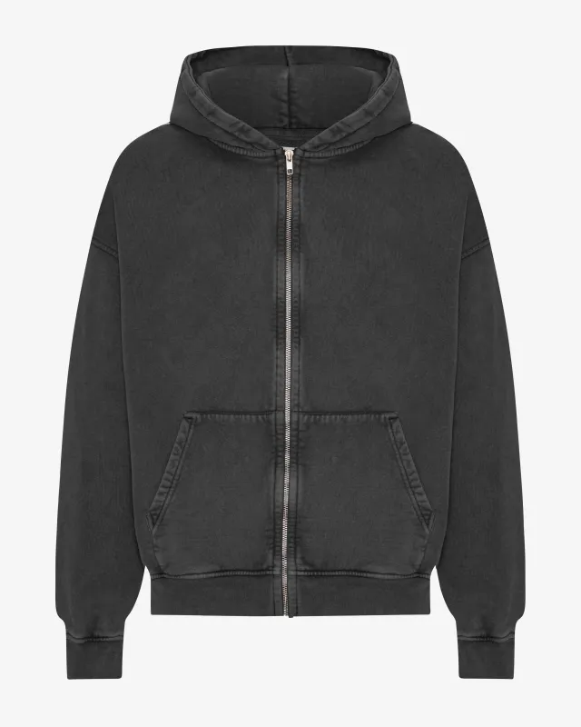 Organic Oversized Zip Hood - Faded Black sold by Colorful Standard