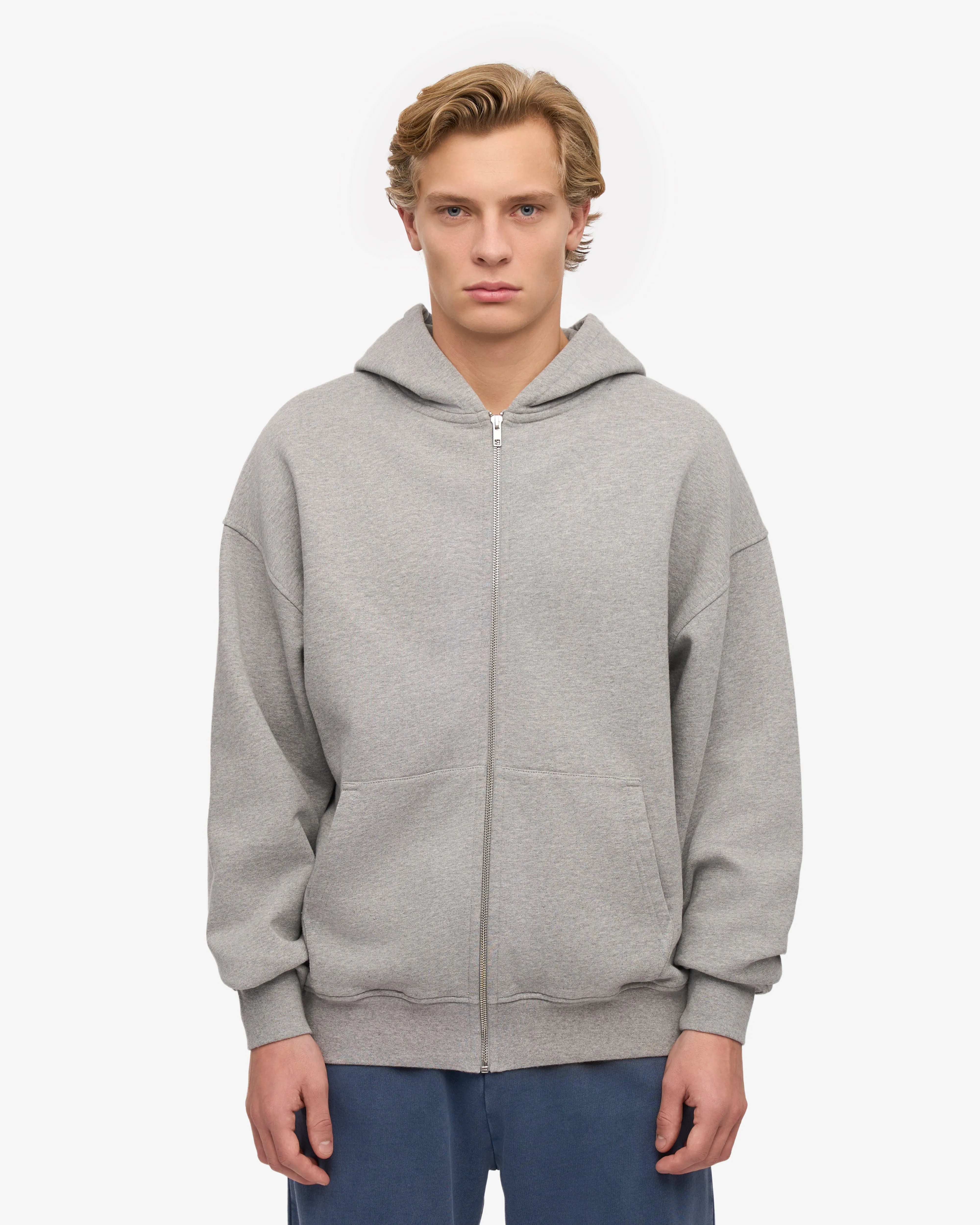 Organic Oversized Zip Hood - Heather Grey sold by Colorful Standard product image thumbnail 2