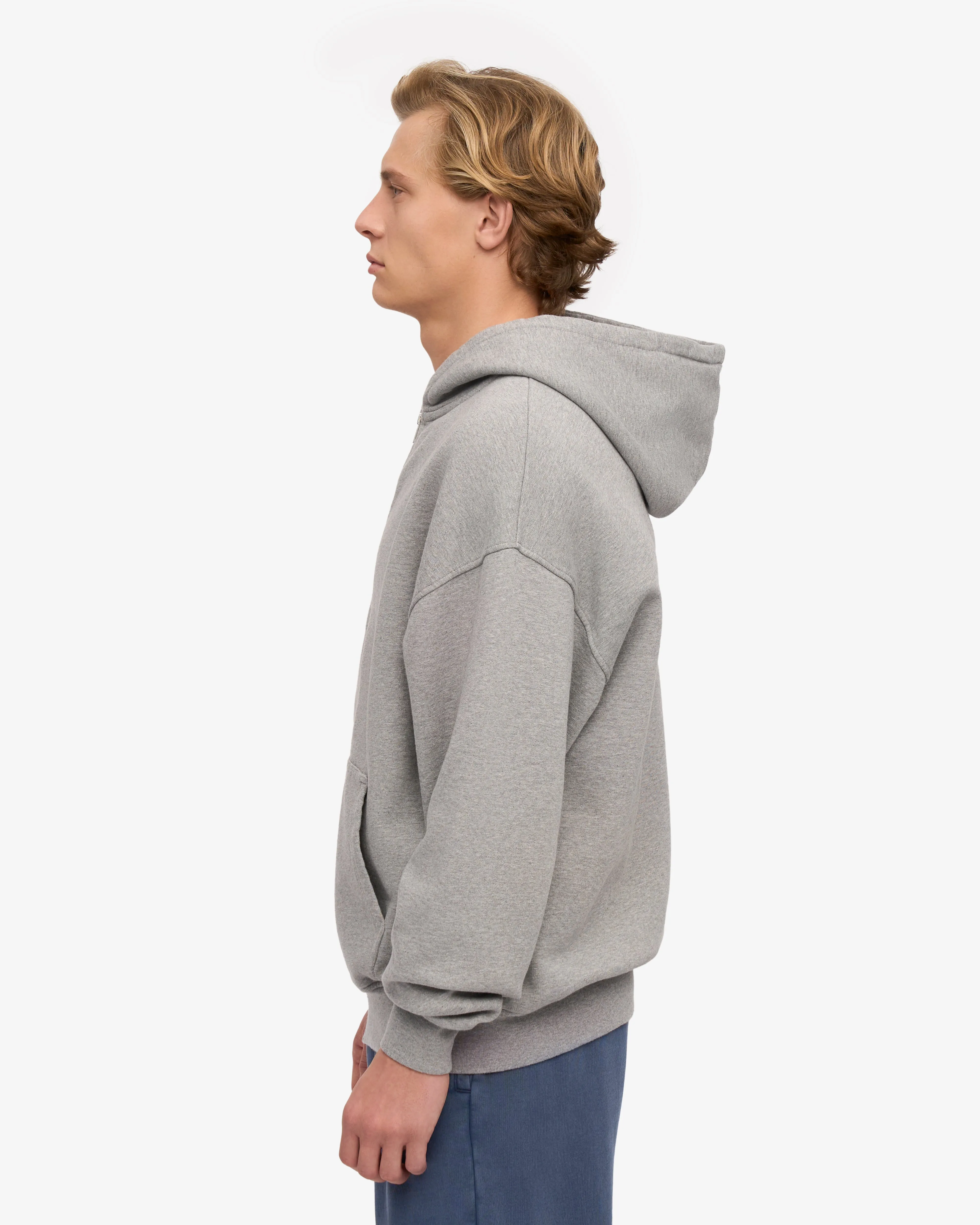 Organic Oversized Zip Hood - Heather Grey sold by Colorful Standard product image thumbnail 3