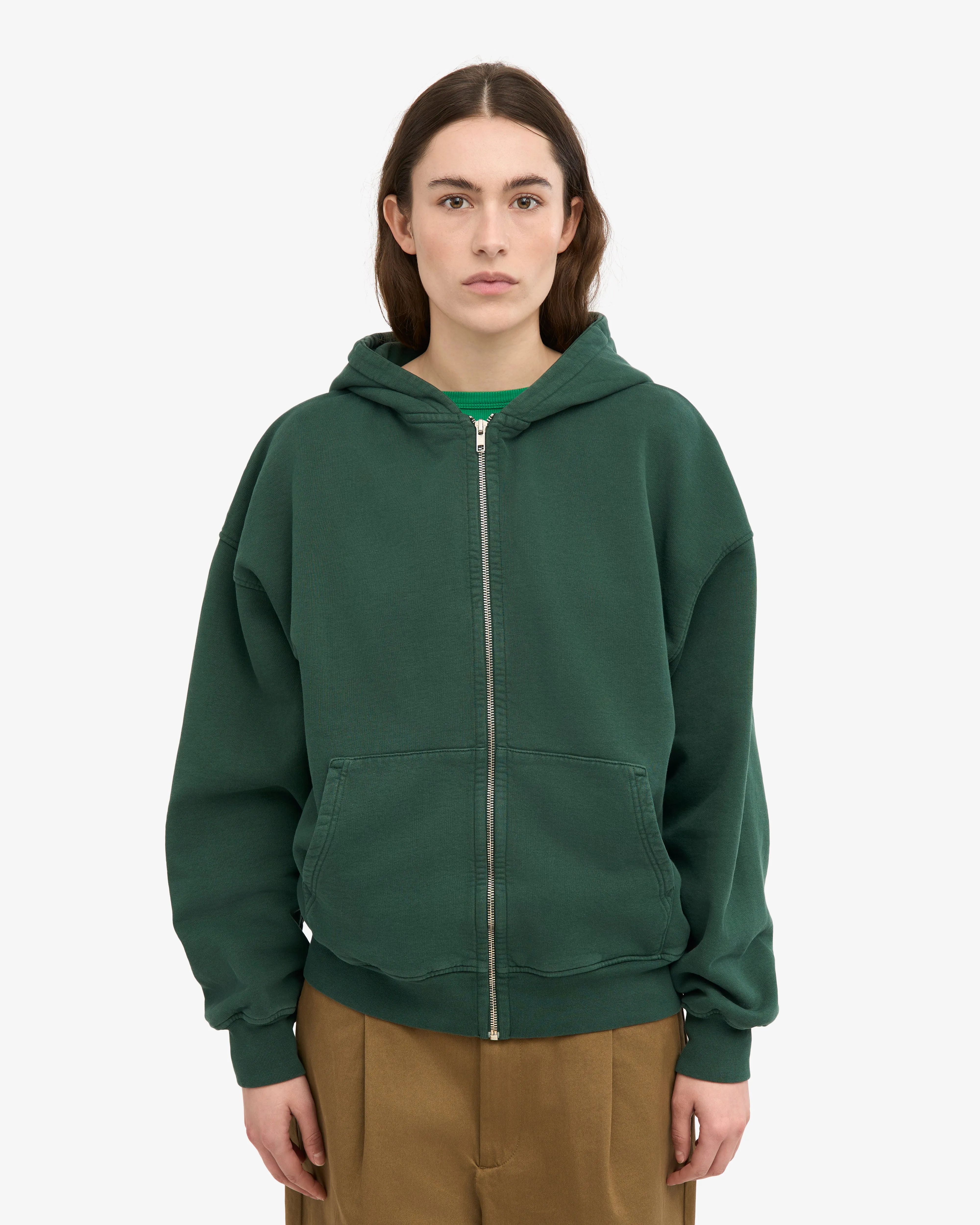 Organic Oversized Zip Hood - Emerald Green sold by Colorful Standard product image thumbnail 2