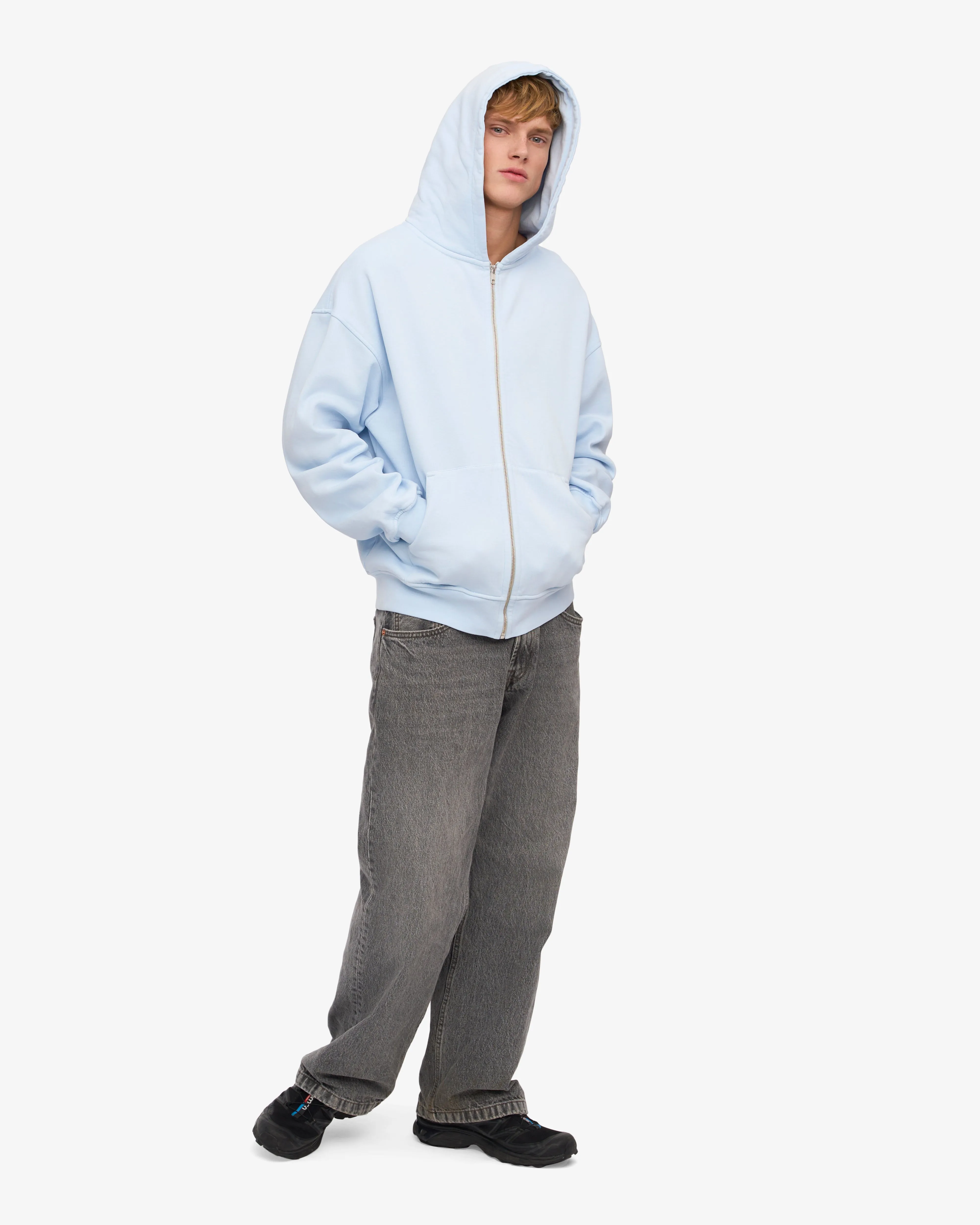 Organic Oversized Zip Hood - Polar Blue sold by Colorful Standard product image thumbnail 4