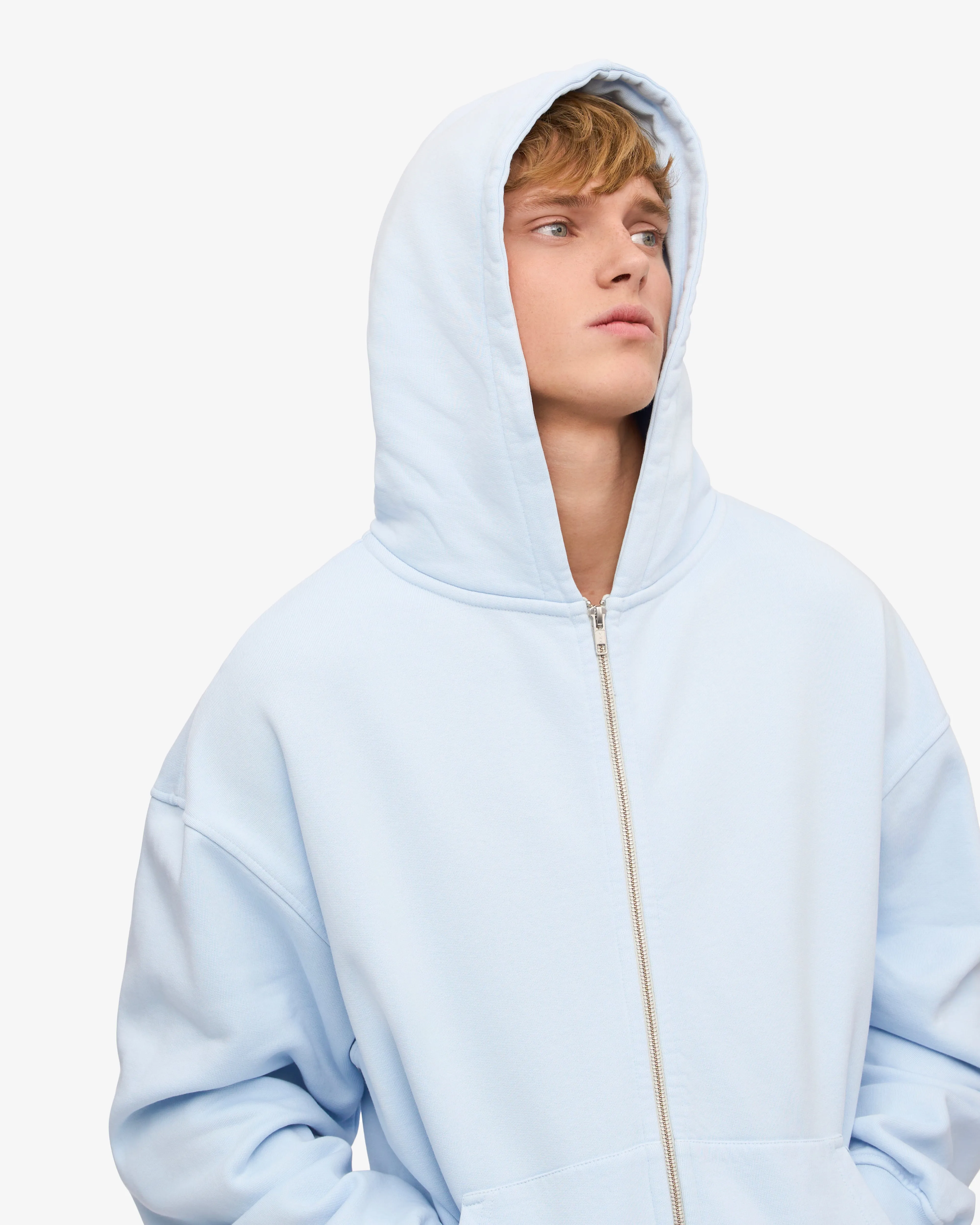 Organic Oversized Zip Hood - Polar Blue sold by Colorful Standard product image thumbnail 5