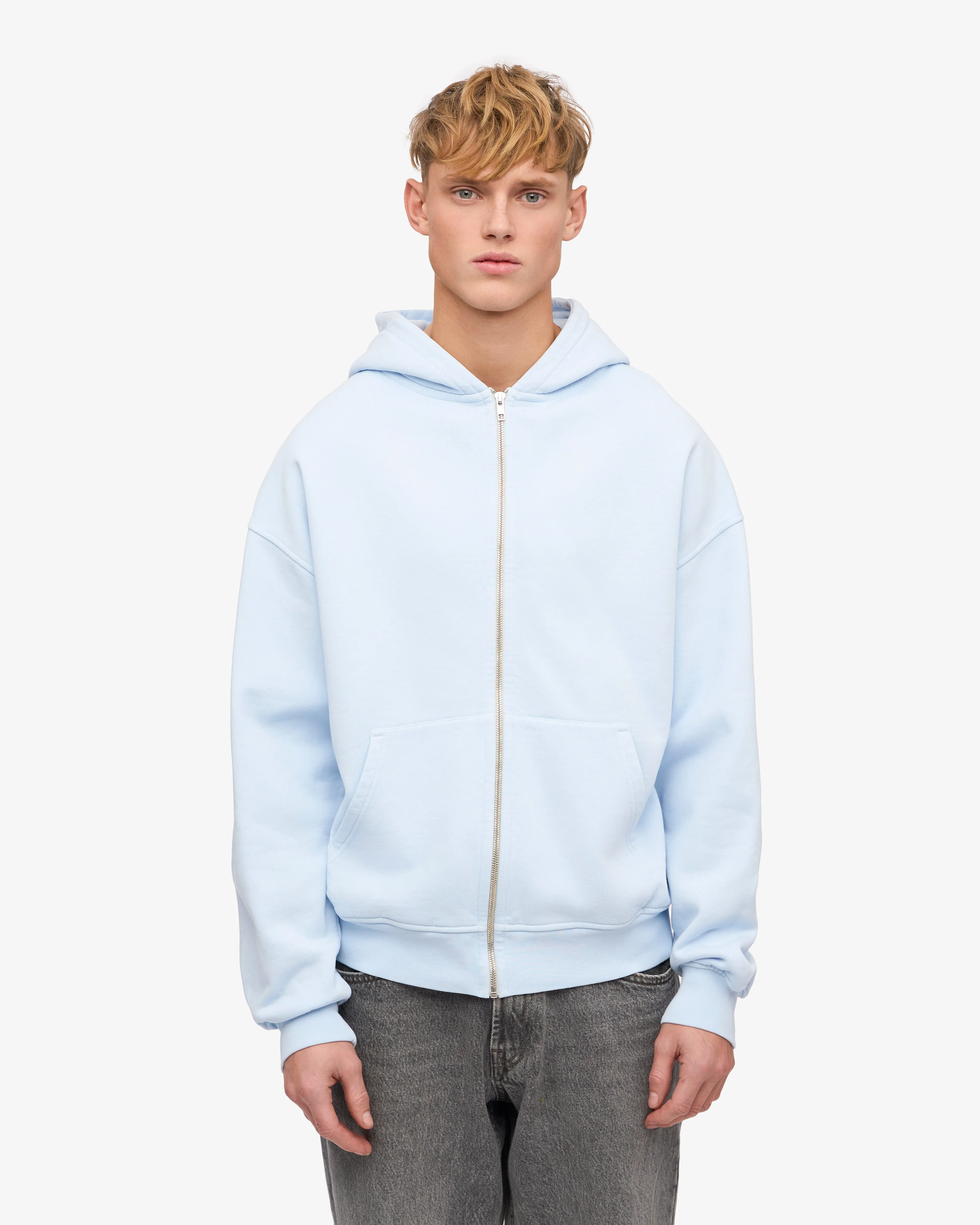 Organic Oversized Zip Hood - Polar Blue sold by Colorful Standard product image thumbnail 2