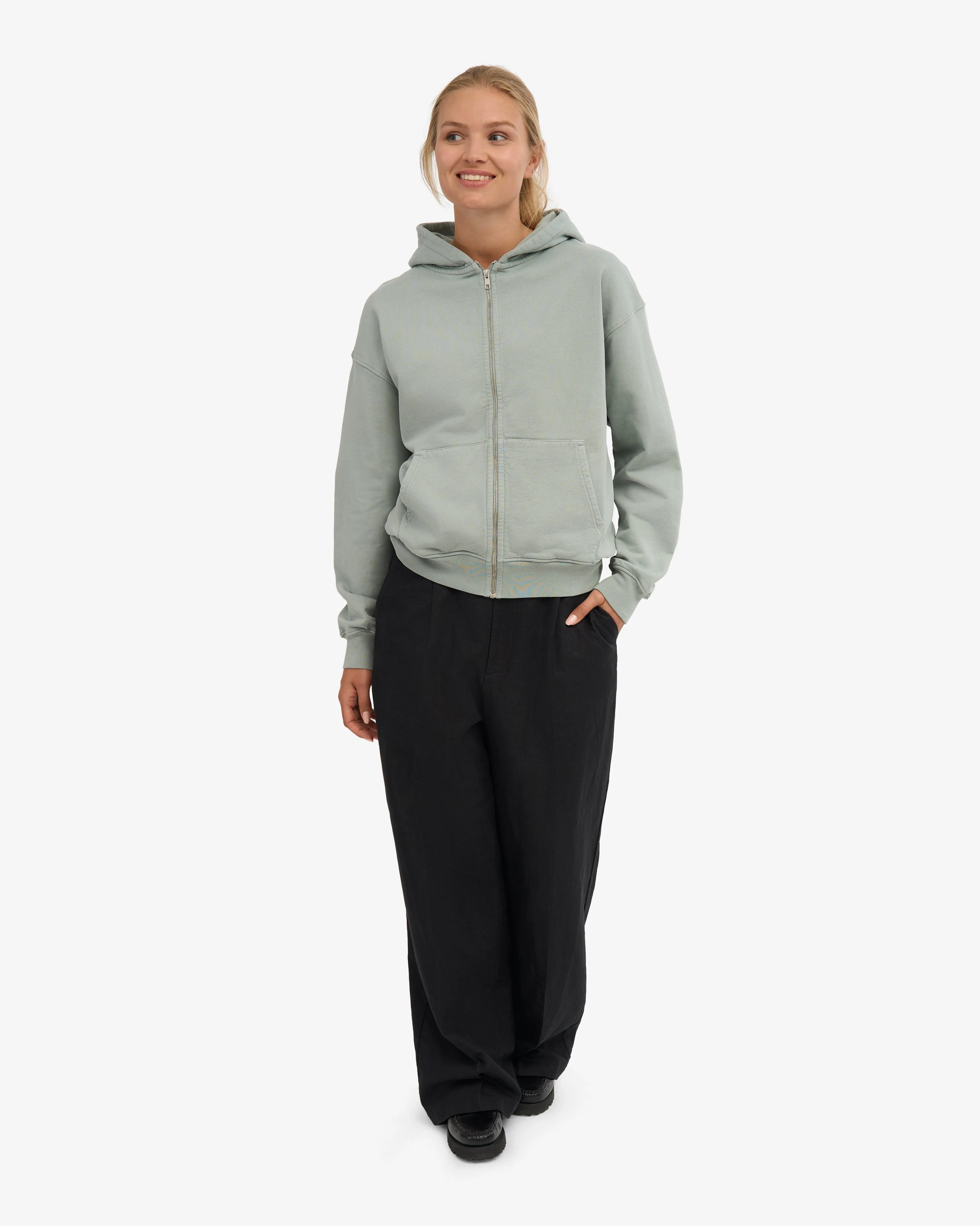 Organic Oversized Zip Hood - Steel Blue sold by Colorful Standard product image thumbnail 5