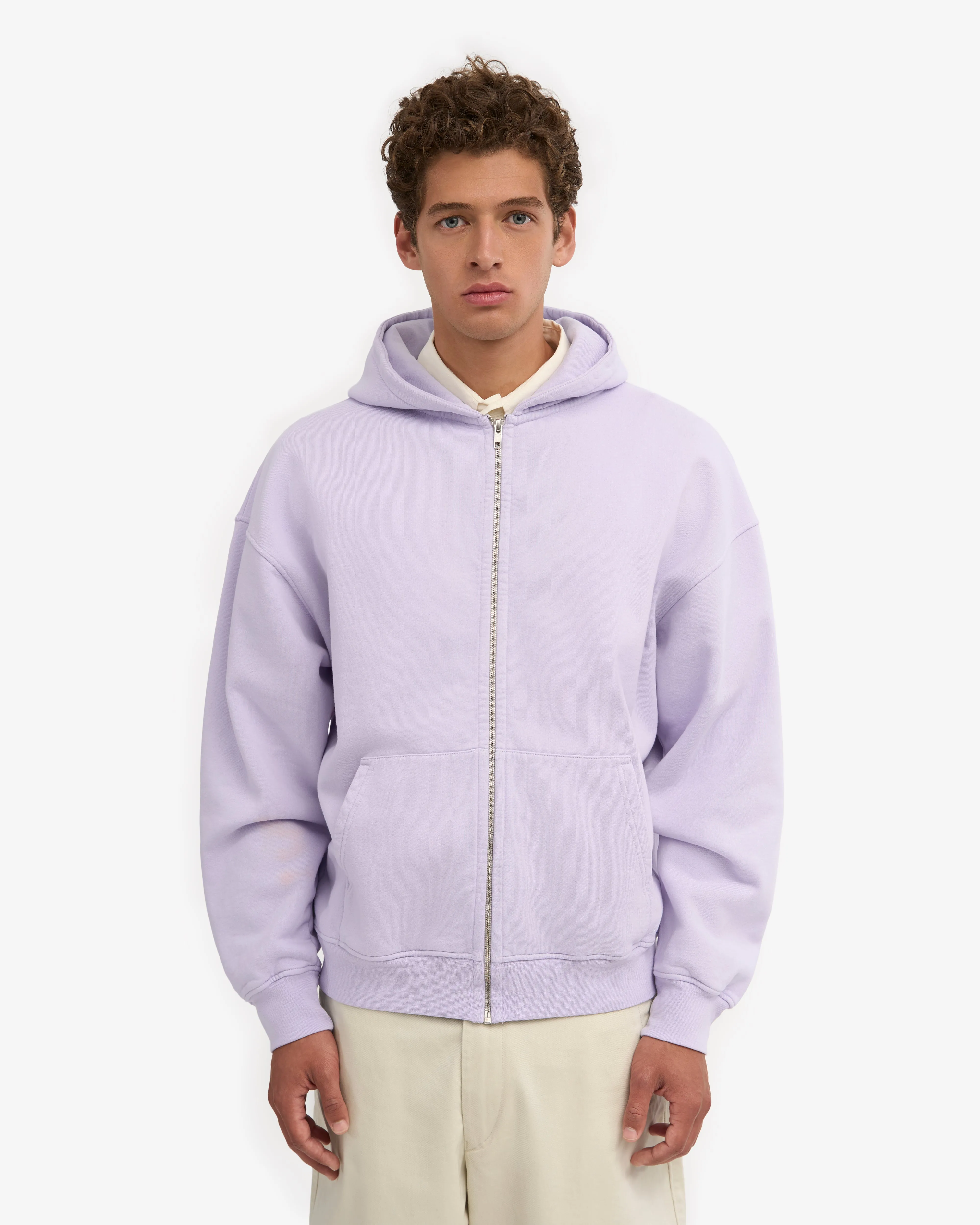 Organic Oversized Zip Hood - Soft Lavender sold by Colorful Standard product image thumbnail 2