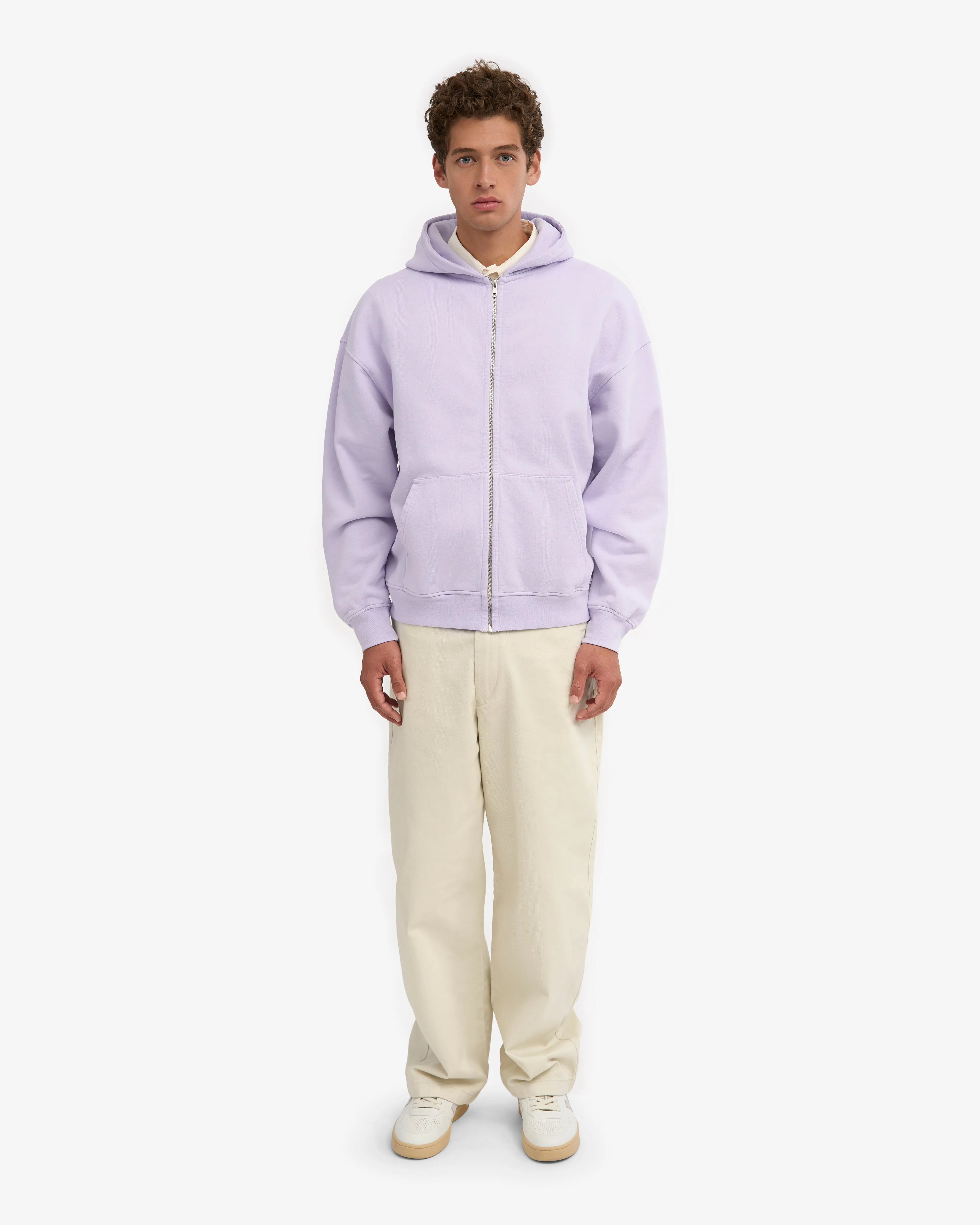 Organic Oversized Zip Hood - Soft Lavender sold by Colorful Standard product image thumbnail 5