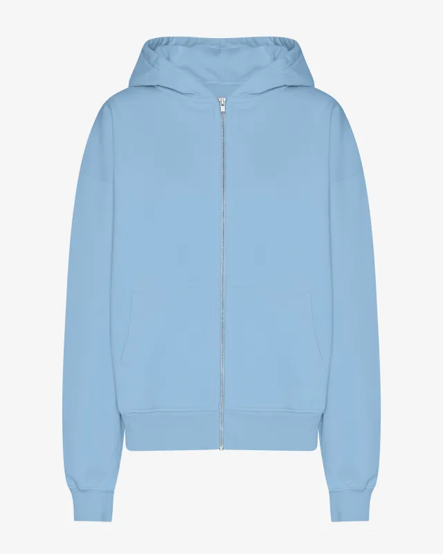 Organic Oversized Zip Hood - Seaside Blue sold by Colorful Standard