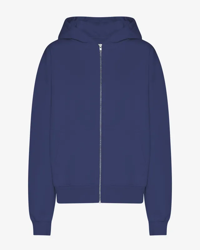 Organic Oversized Zip Hood - Marine Blue sold by Colorful Standard