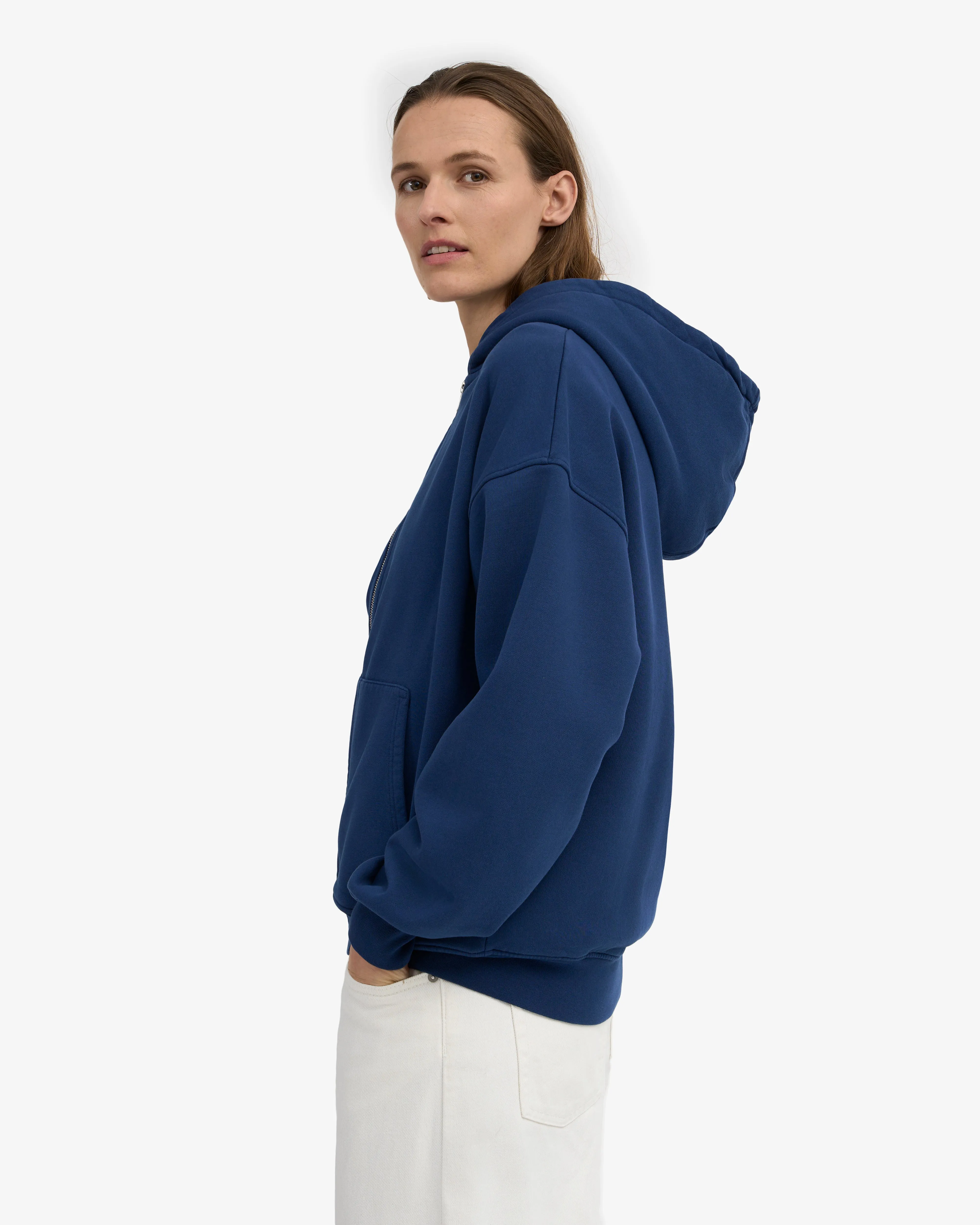 Organic Oversized Zip Hood - Marine Blue sold by Colorful Standard product image thumbnail 3