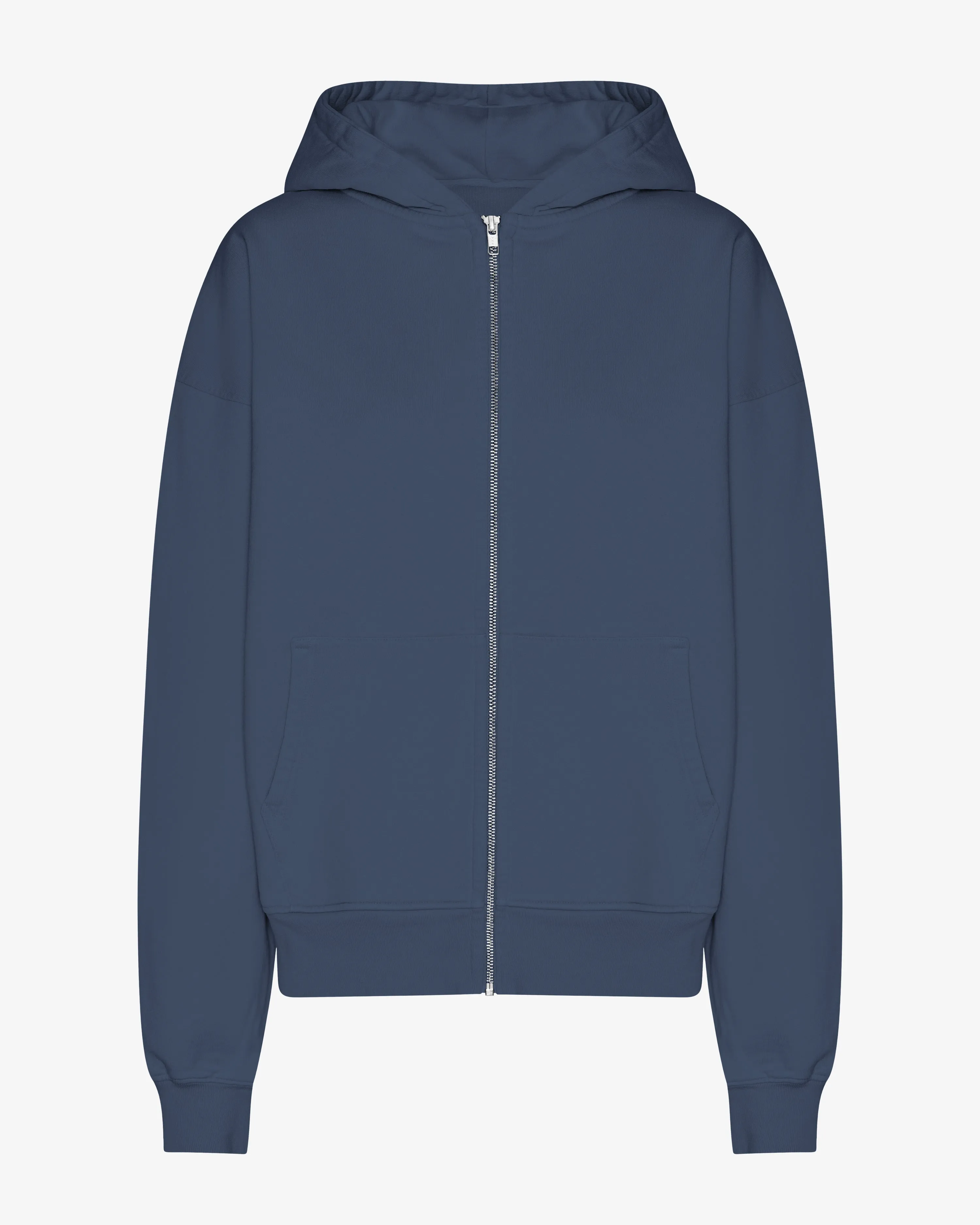 Organic Oversized Zip Hood - Petrol Blue sold by Colorful Standard